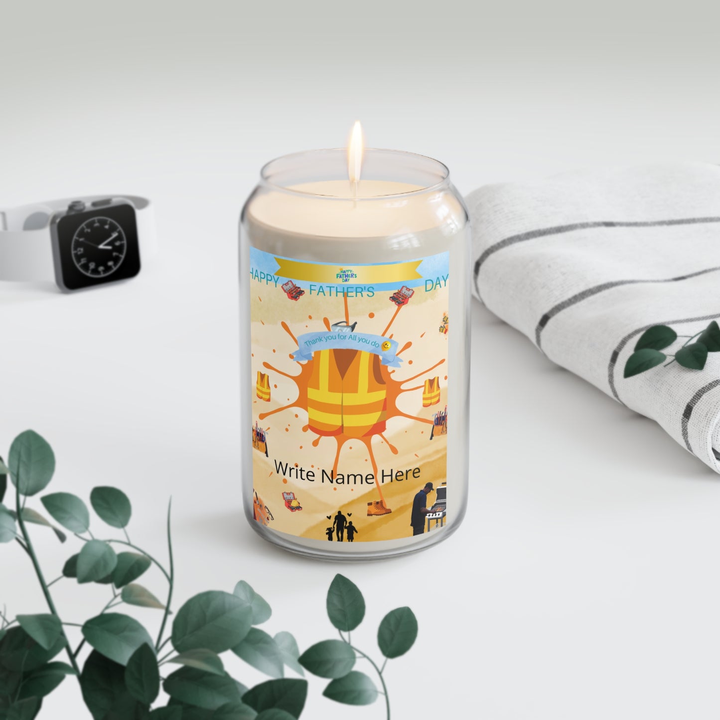 Fathers Day Candle Personalized Scented Soy Candle 13.75oz (Add Name)