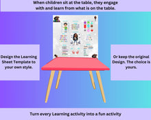 Load image into Gallery viewer, Learning Table: Editable Tabletop Learning Sheet Template You Edit yourself or keep the original design. Free vending machine template.
