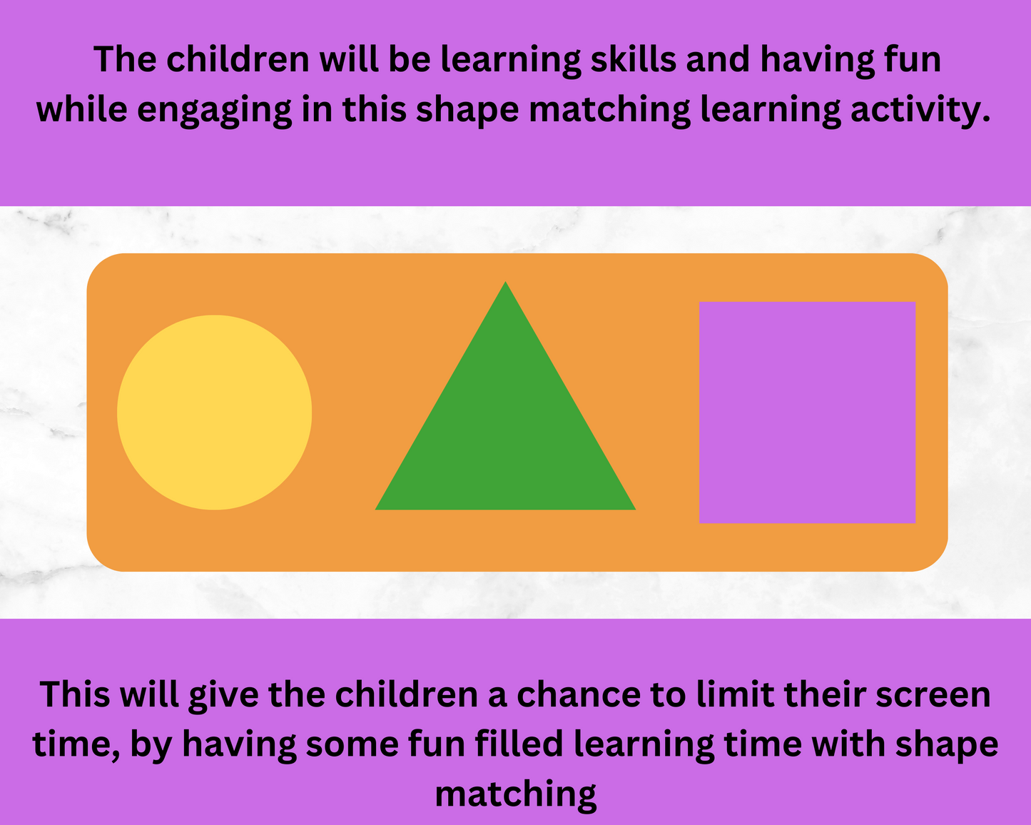 Matching Shapes Activity with printable cards and board.