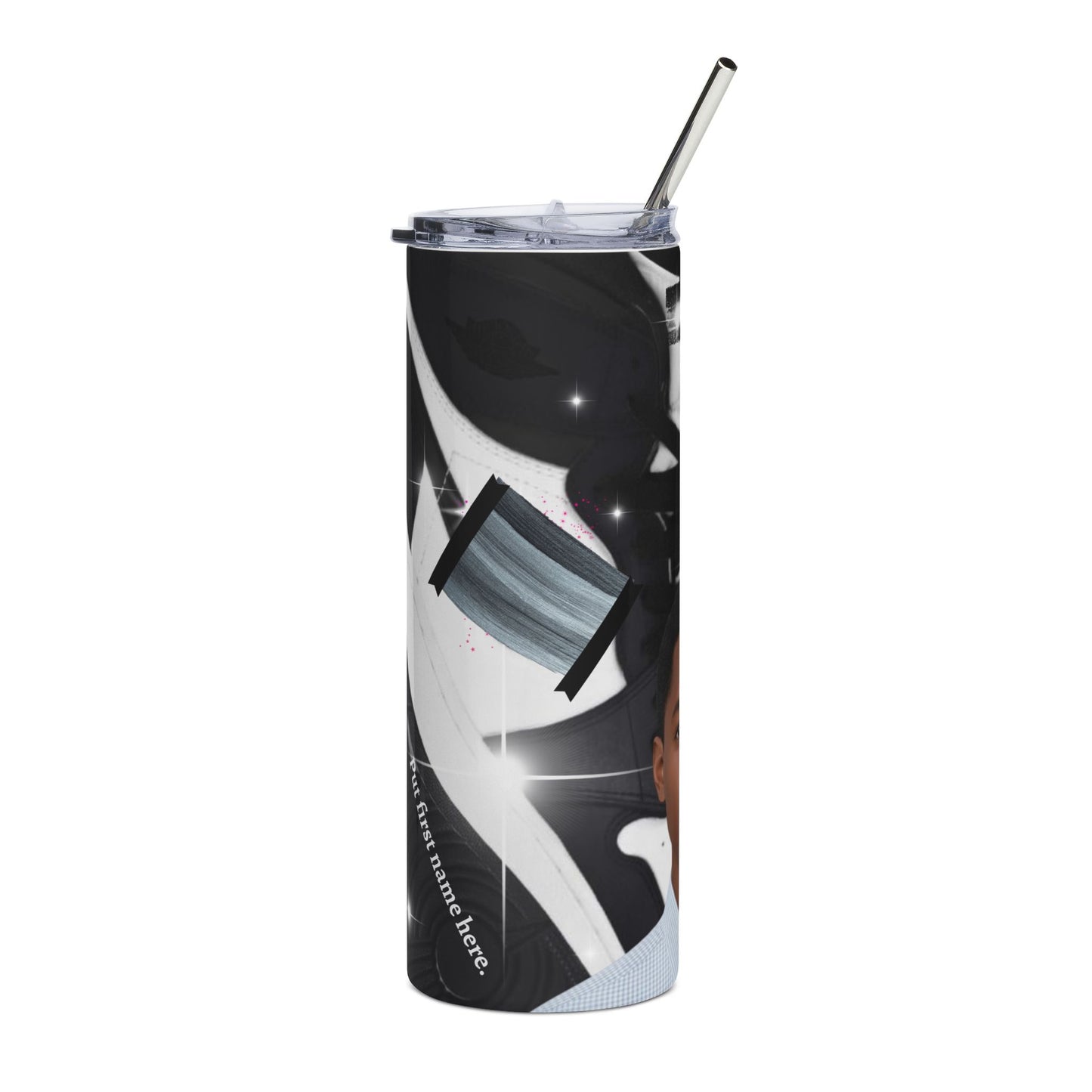 20oz Stainless Steel Tumbler — Personalized Graduate Portrait with Cap & Gown Design