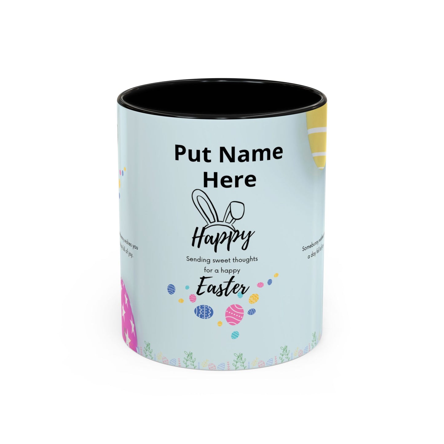 Personalized Easter Coffee Mug — Happy Easter Accent Mug with Name
