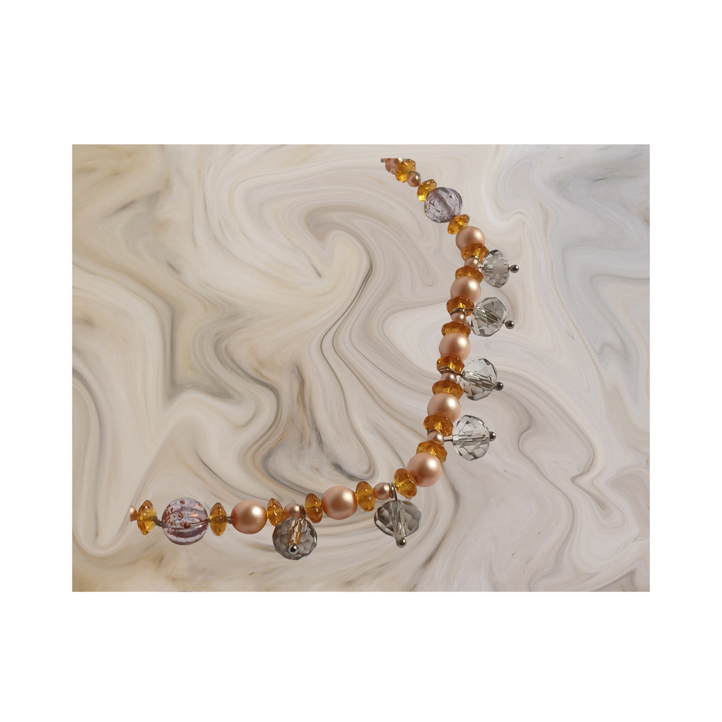 Looped dangling cute charm style bracelet size 6in. Handmade Fashion Jewelry