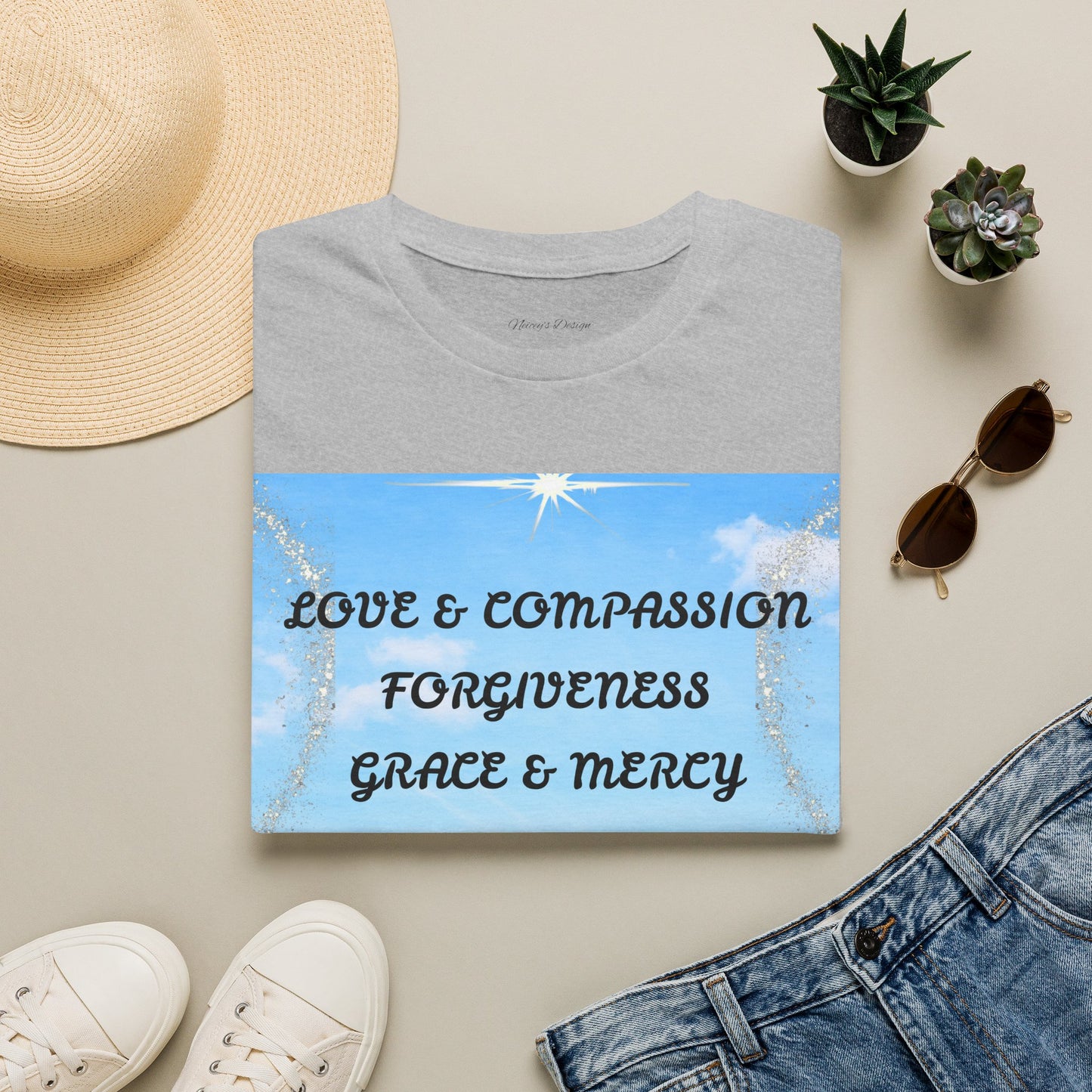 Inspirational Faith T Shirt Love & Compassion, Forgiveness, Grace & Mercy