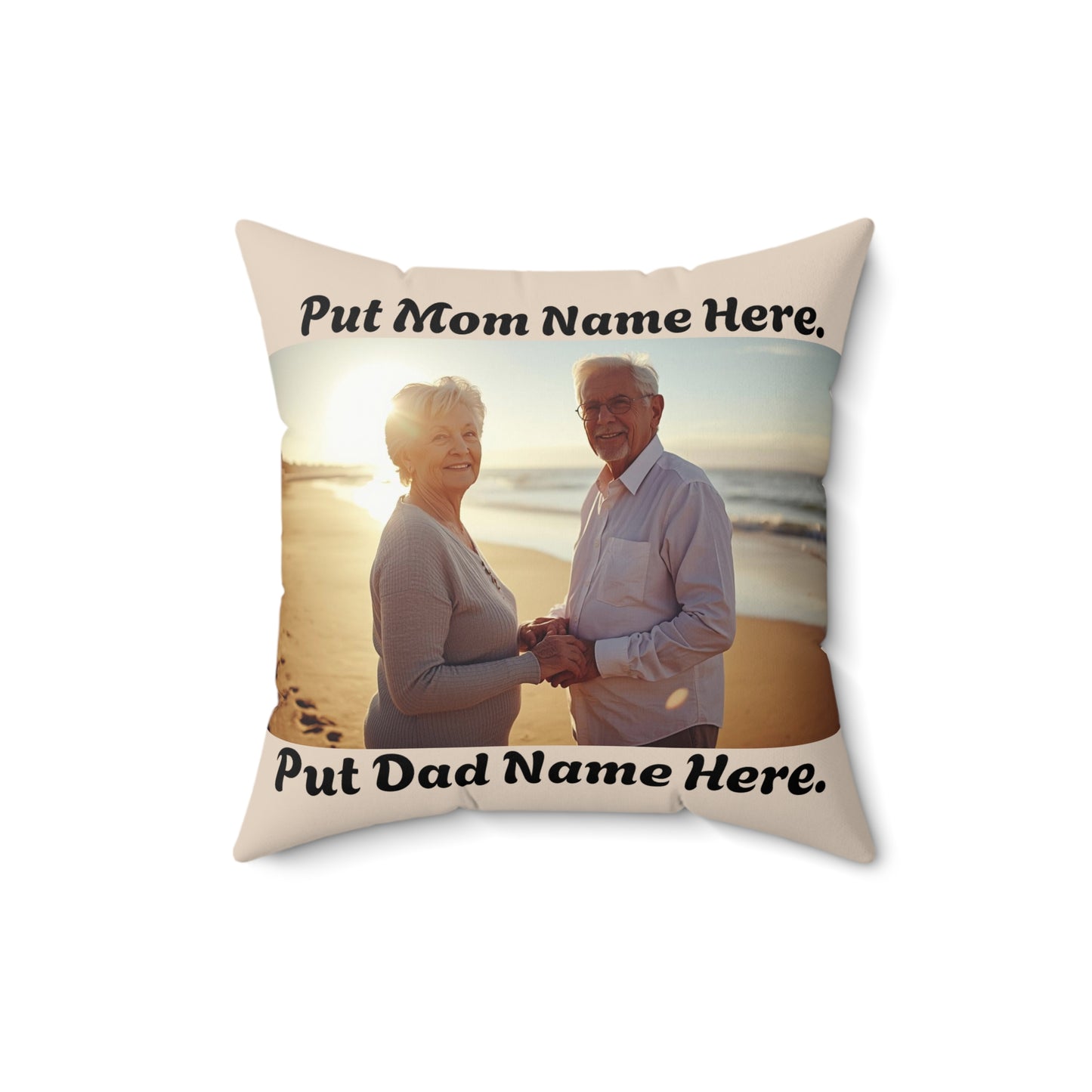 Personalized Parent Photo Pillow Custom 'Put Mom Name Here Put Mom and Dad Name Here' Keepsake