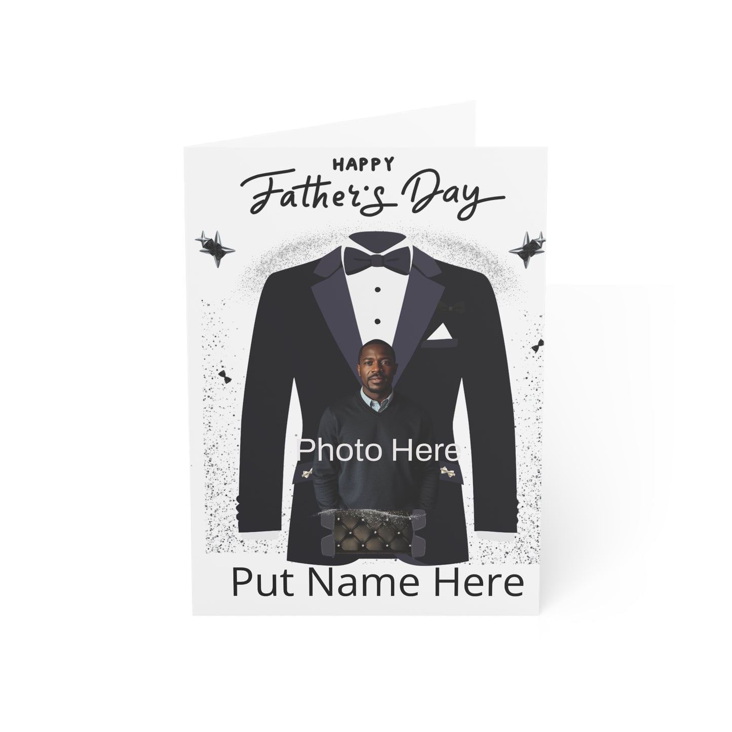Personalized Father's Day Card Custom Photo & Name Greeting Card: Physical Product