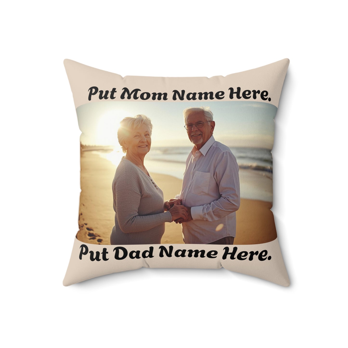 Personalized Parent Photo Pillow Custom 'Put Mom Name Here Put Mom and Dad Name Here' Keepsake