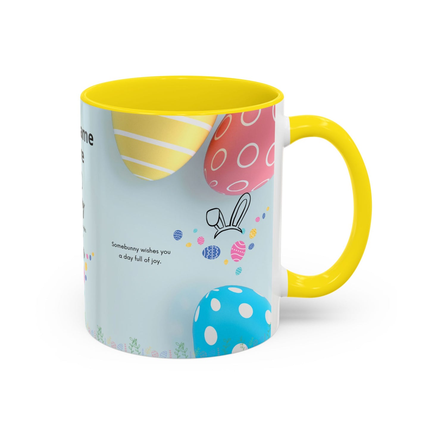 Personalized Easter Coffee Mug — Happy Easter Accent Mug with Name