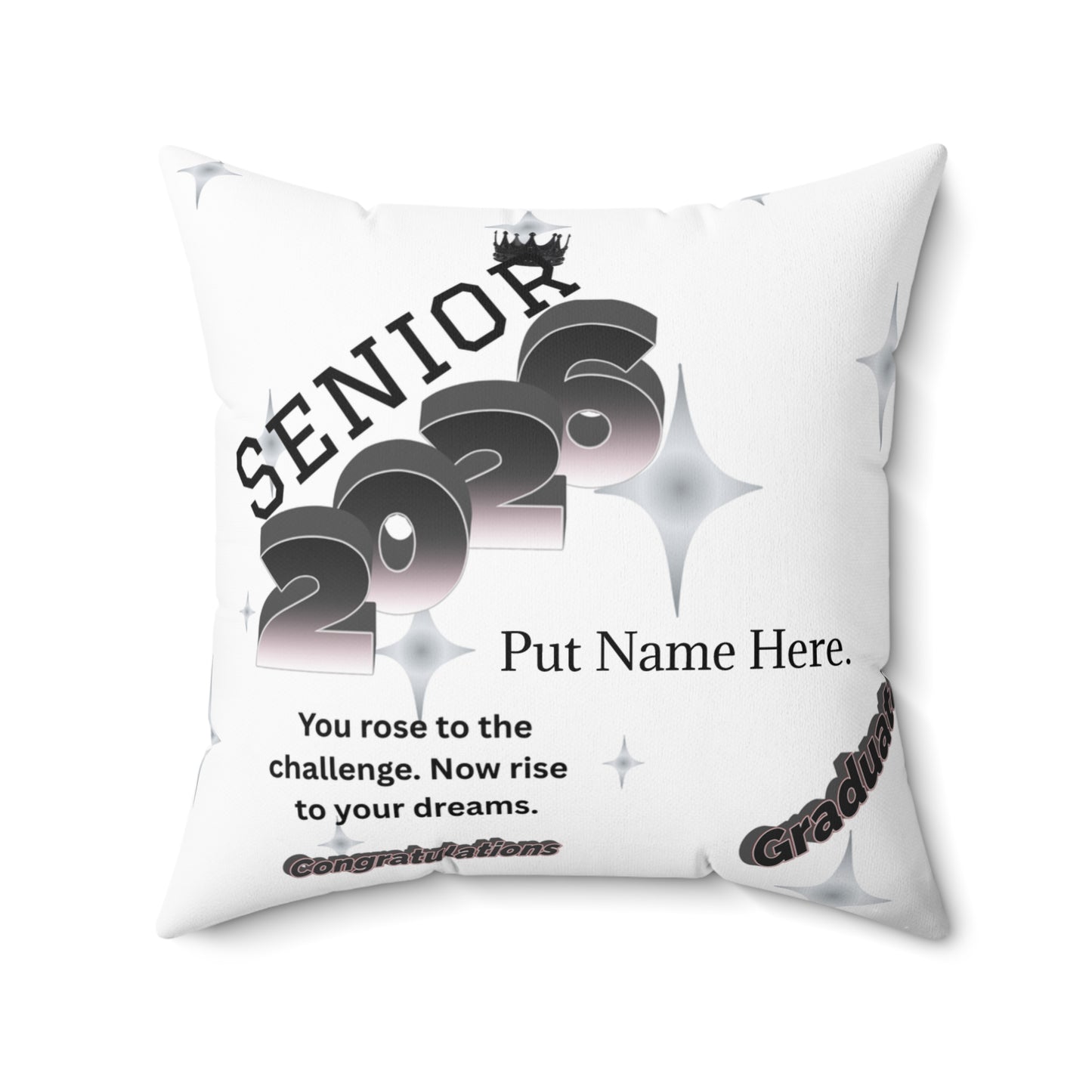 Personalized Graduation Pillow Custom Photo & Name Senior 2025 Keepsake. Add name to front and back.