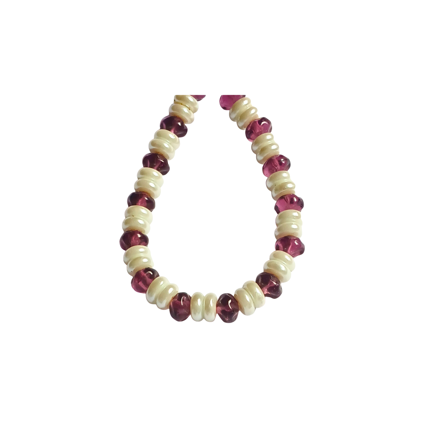 Purple and white single strand elegant bracelet size 6: Handmade Fashion Jewelry