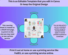 Load image into Gallery viewer, Learning Table: Editable Tabletop Learning Sheet Template You Edit yourself or keep the original design. Free vending machine template.
