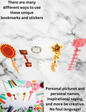 Load image into Gallery viewer, Customized Unique bookmarks and stickers digital downloads
