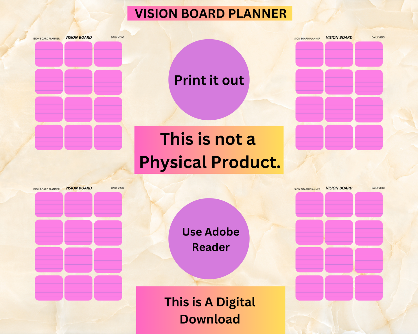 Vision Board Planner. This is an amazing way to visualize all of your manifestations.