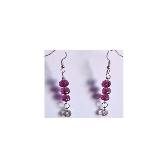 Pretty and Purple dangling earrings: Handmade Fashion Jewelry