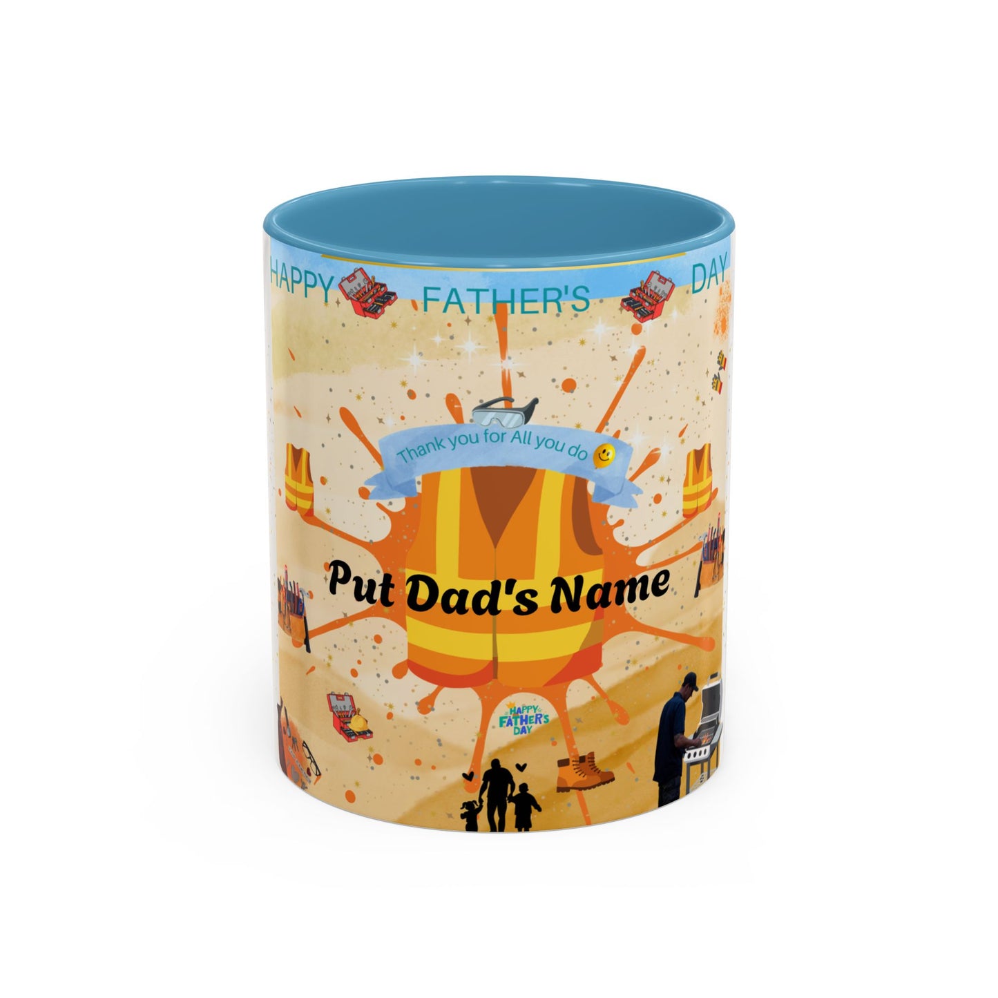 Personalized Fathers Day Coffee Mug Put Dad's Name Accent 11oz