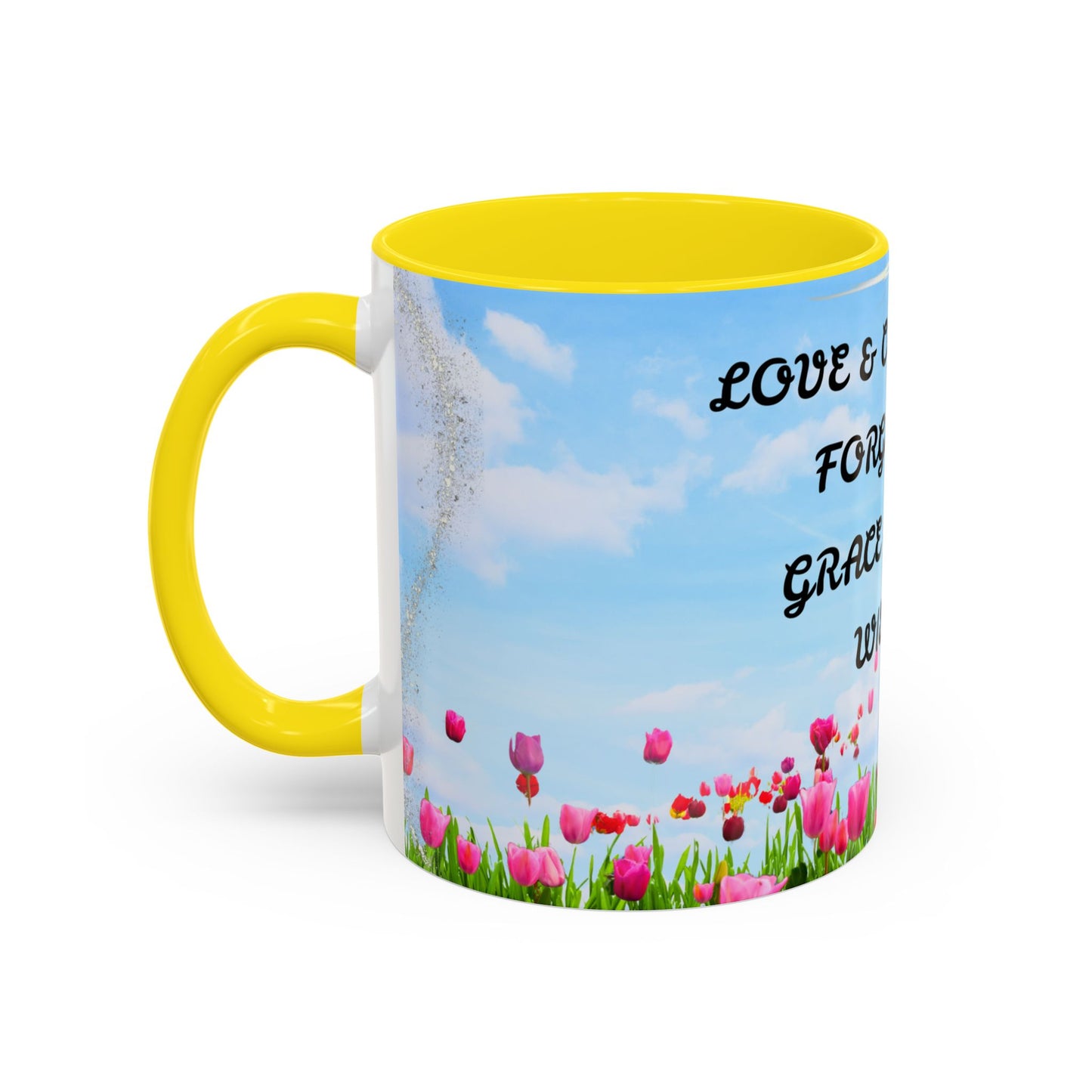 Inspirational Love & Compassion Coffee Mug — 11/15oz Accent Floral Mug