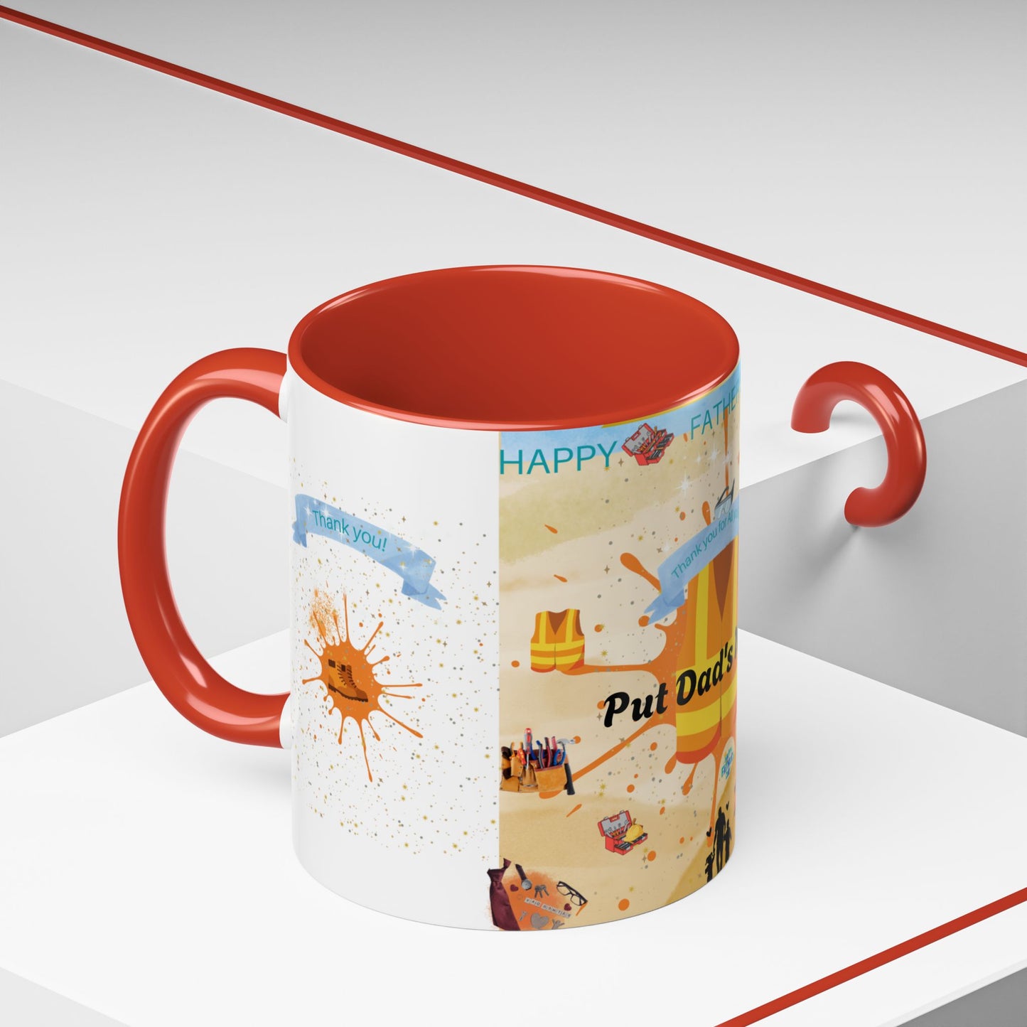 Personalized Fathers Day Coffee Mug Put Dad's Name Accent 11oz