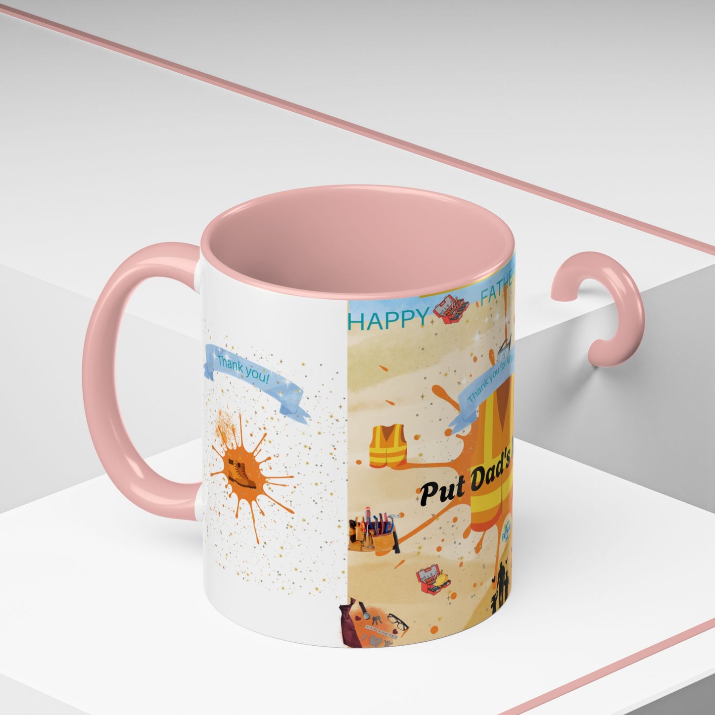 Personalized Fathers Day Coffee Mug Put Dad's Name Accent 11oz