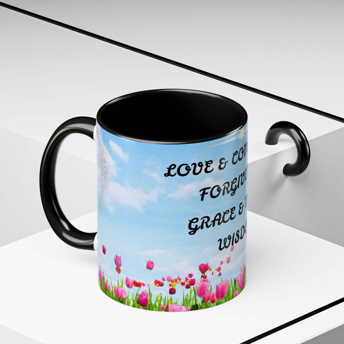 Inspirational Love & Compassion Coffee Mug — 11/15oz Accent Floral Mug