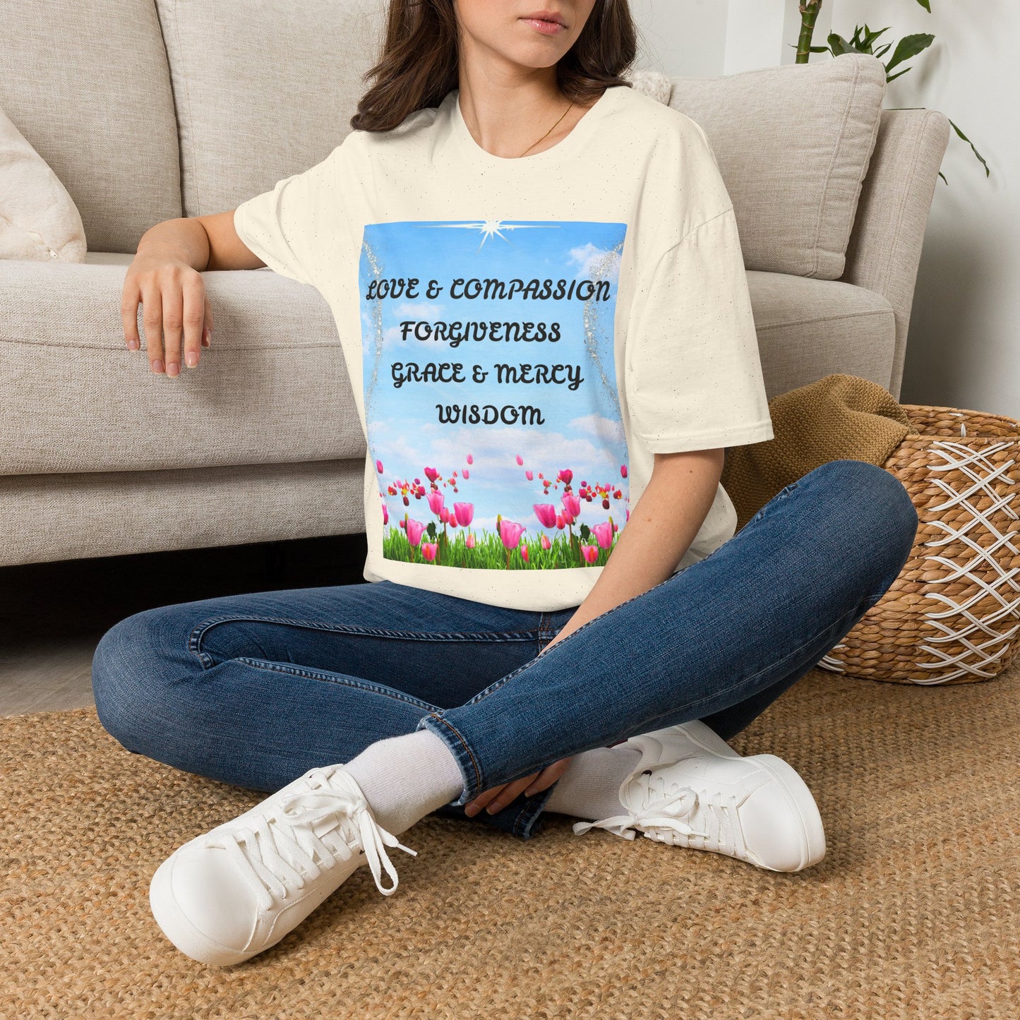 Inspirational Faith T Shirt Love & Compassion, Forgiveness, Grace & Mercy