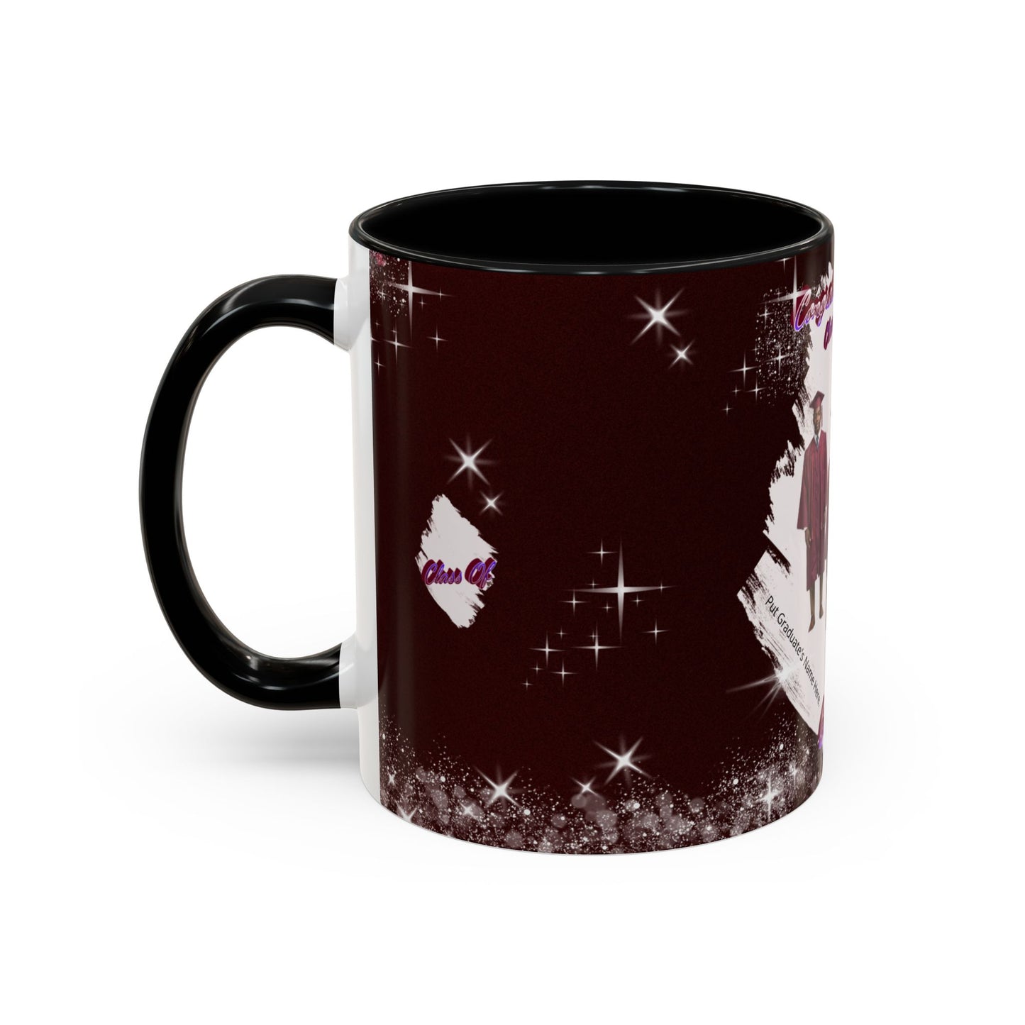 Graduation 2026 Accent Coffee Mug – Personalized Grad Cap Class of 2026 Keepsake