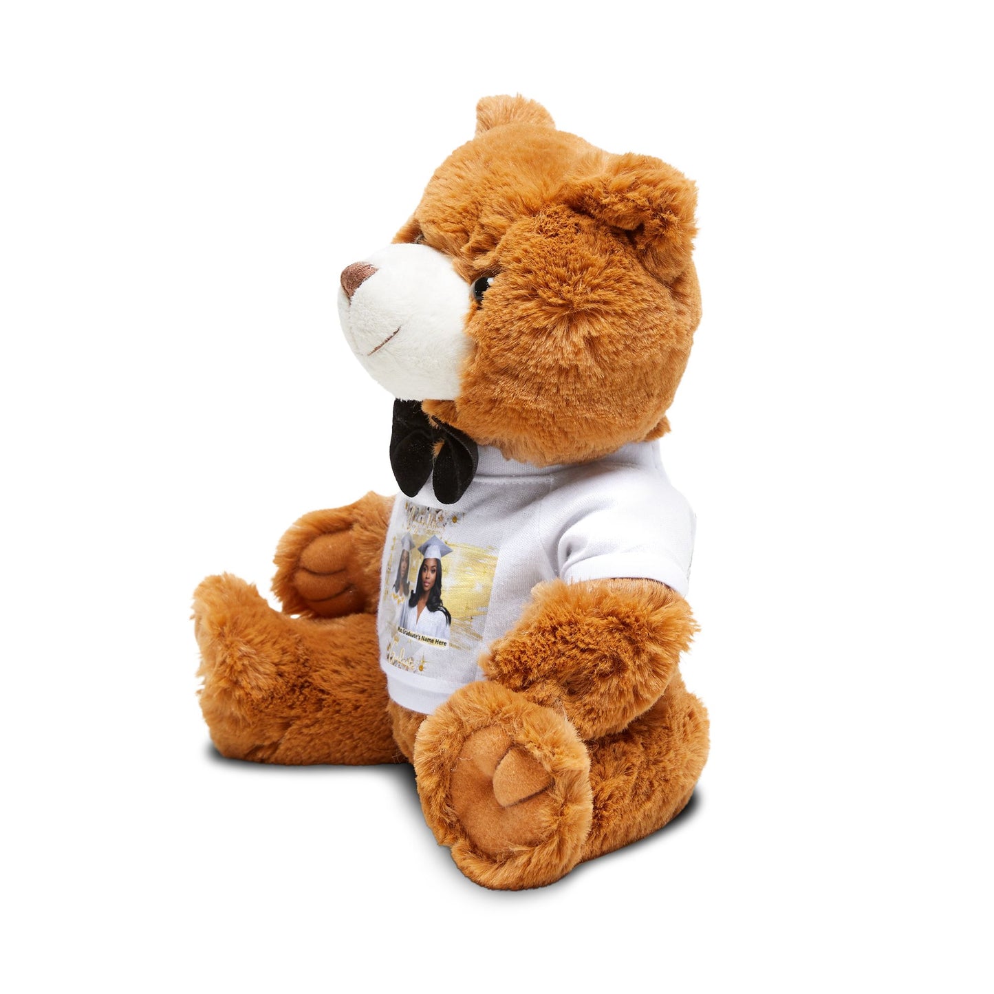 Teddy Bear Custom Photo with Personalized T-Shirt.  Cute Keepsake Gift. White