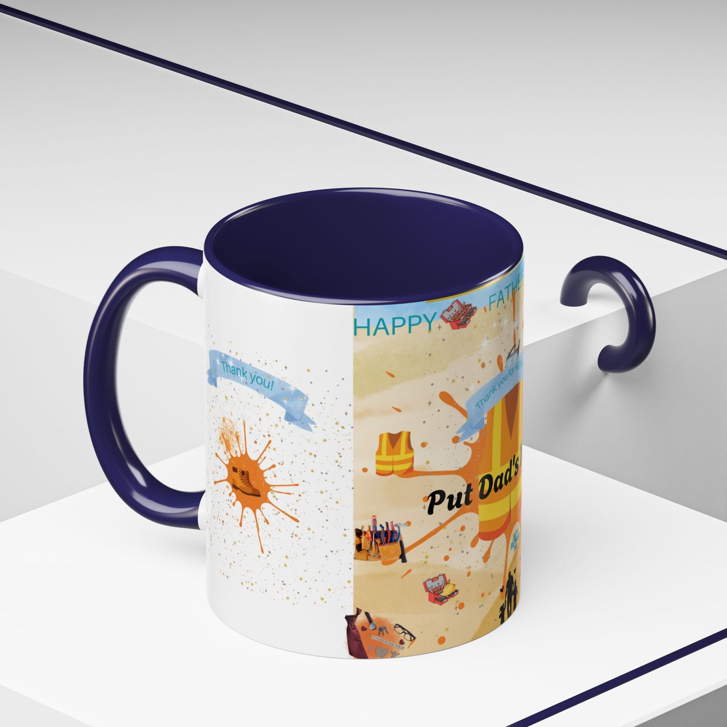 Personalized Fathers Day Coffee Mug Put Dad's Name Accent 11oz