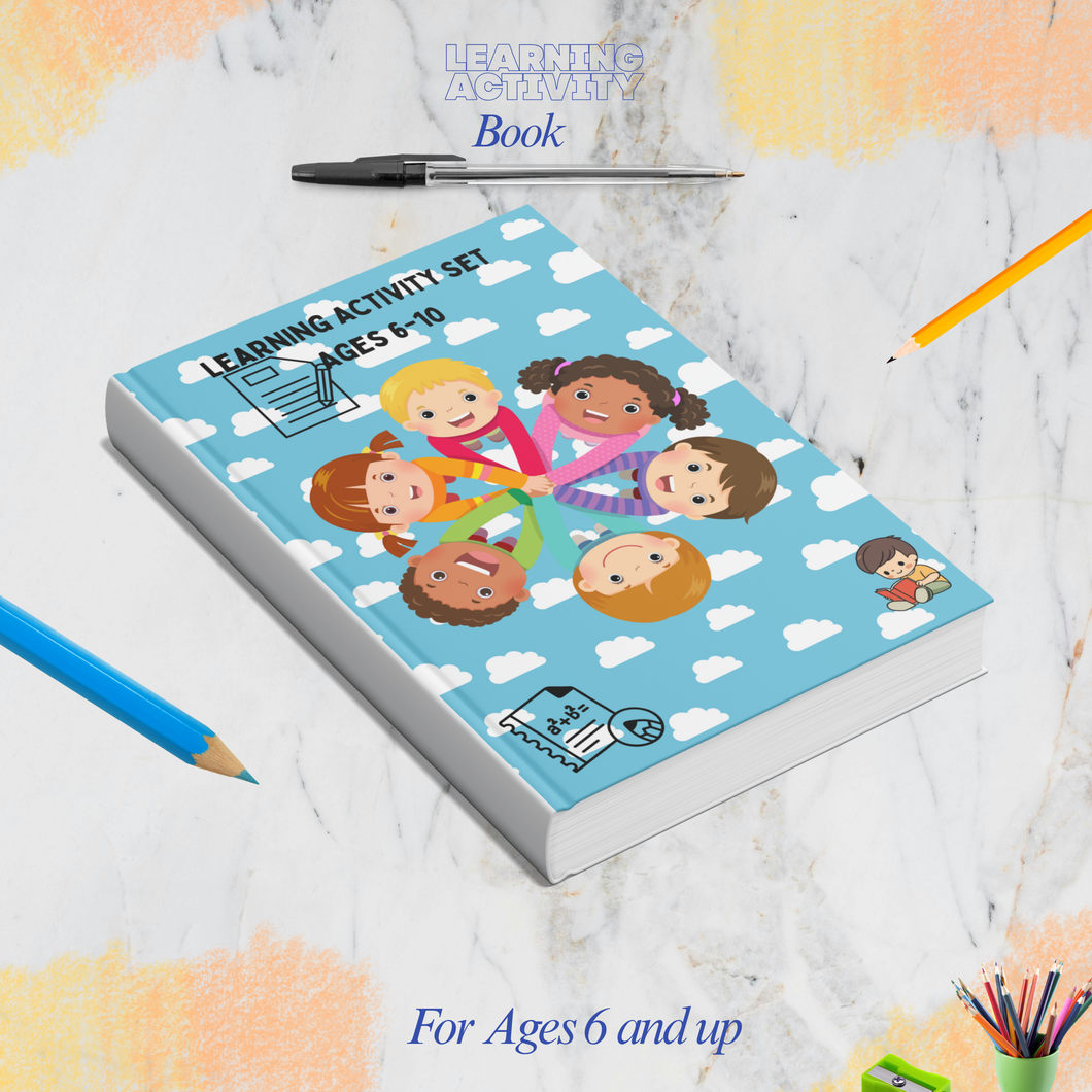 Learning Activity Book for Ages 6 and up. This is a Digital Download: No physical product will be delivered.