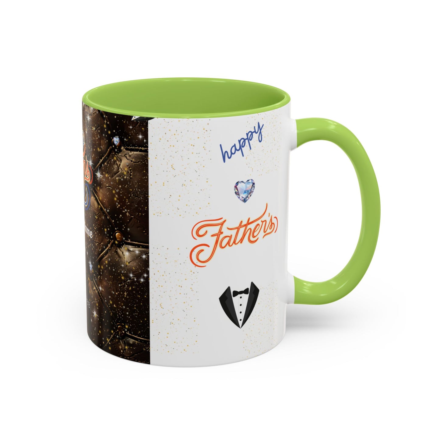 Personalized Fathers Day Coffee Mug Happy Fathers Day Photo & Name Accent Mug