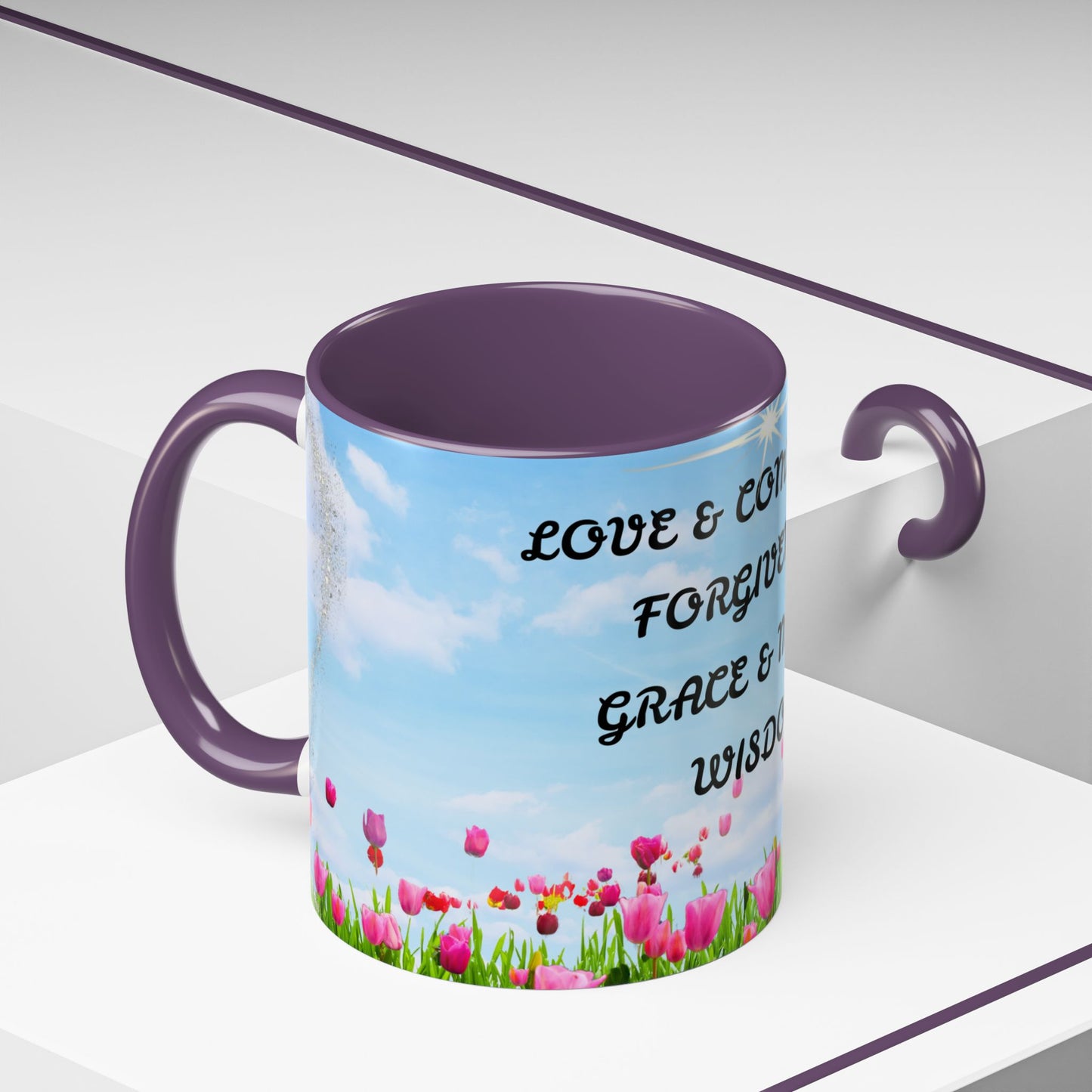 Inspirational Love & Compassion Coffee Mug — 11/15oz Accent Floral Mug