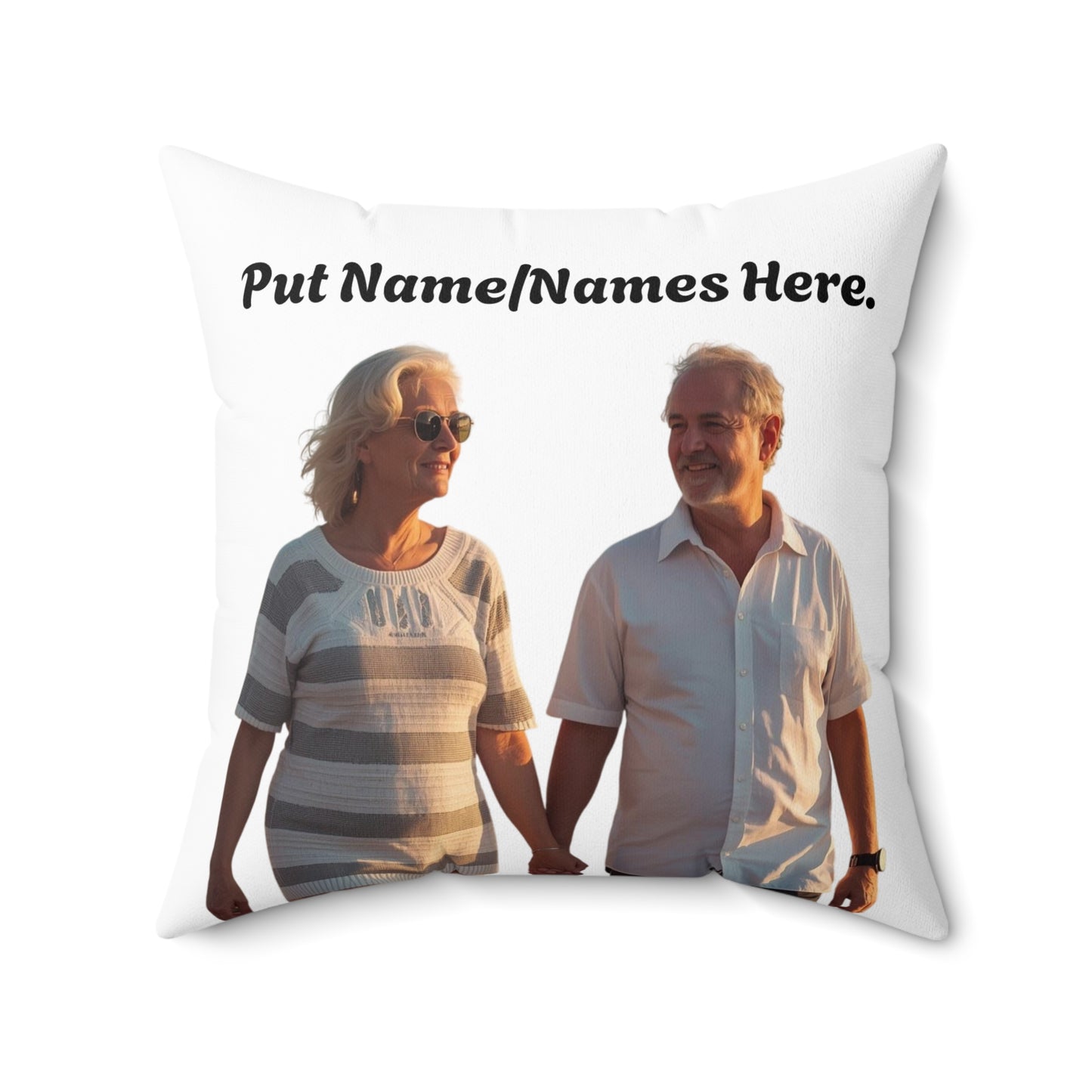 Personalized Photo Pillow Custom Names & Message Throw Pillow for Parents