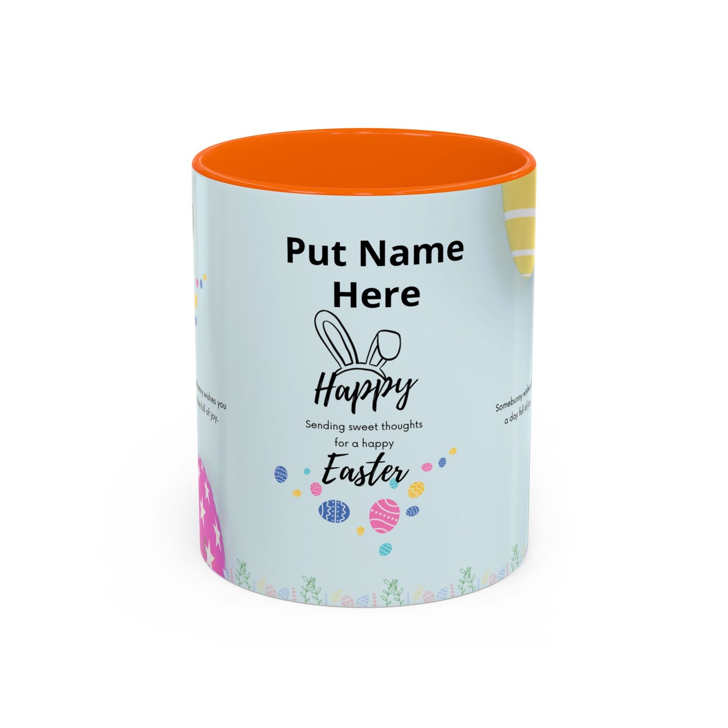 Personalized Easter Coffee Mug — Happy Easter Accent Mug with Name
