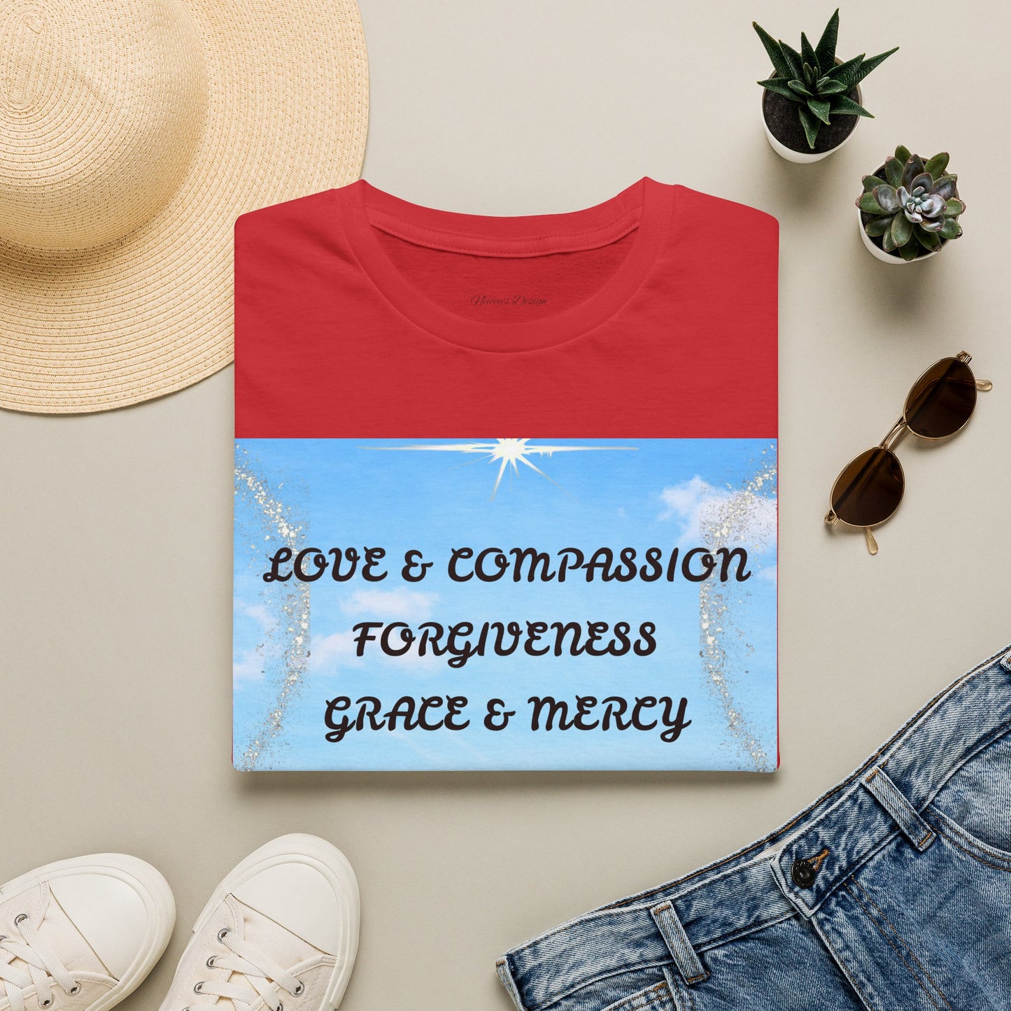 Inspirational Faith T Shirt Love & Compassion, Forgiveness, Grace & Mercy