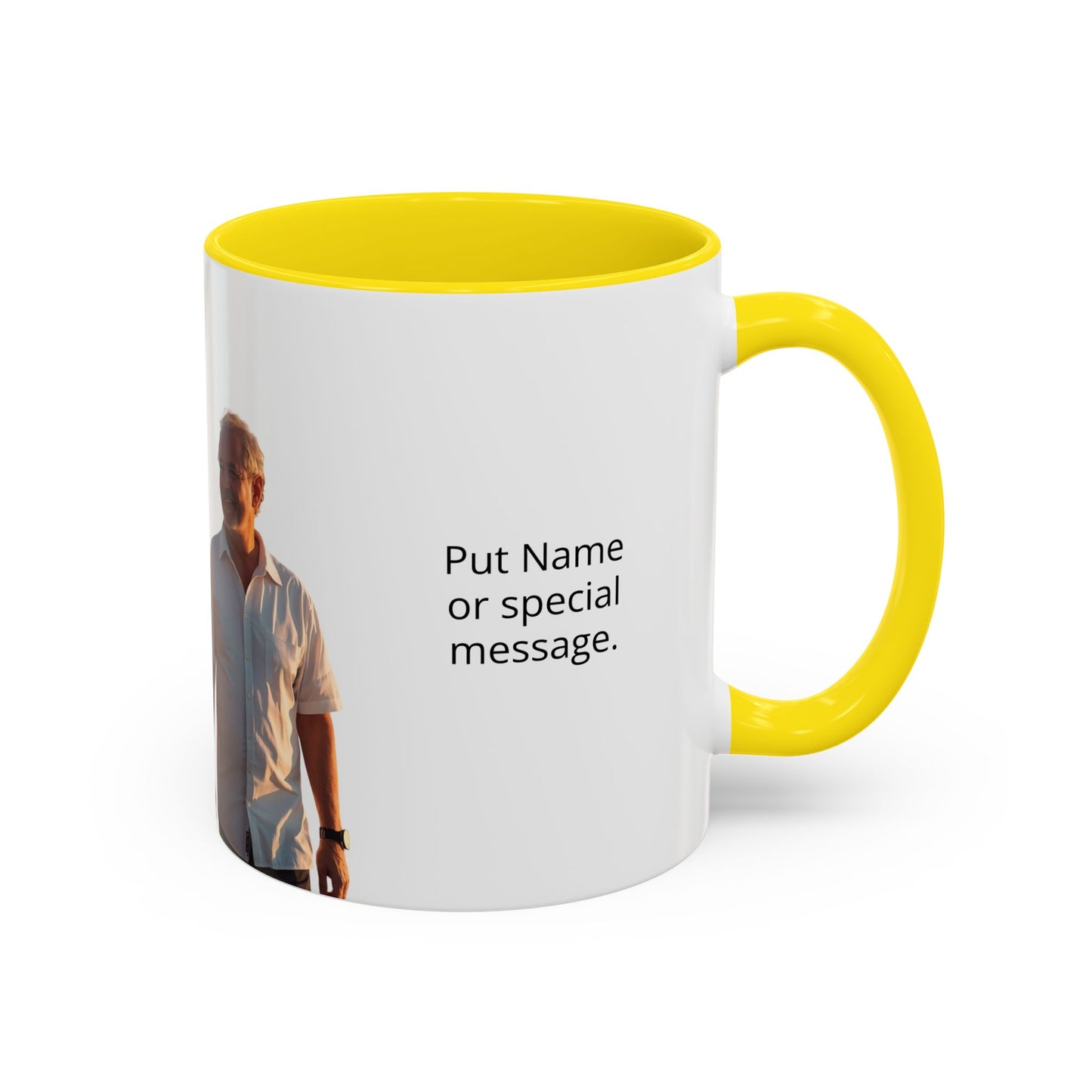 Personalized Photo Accent Coffee Mug Custom Name or Message