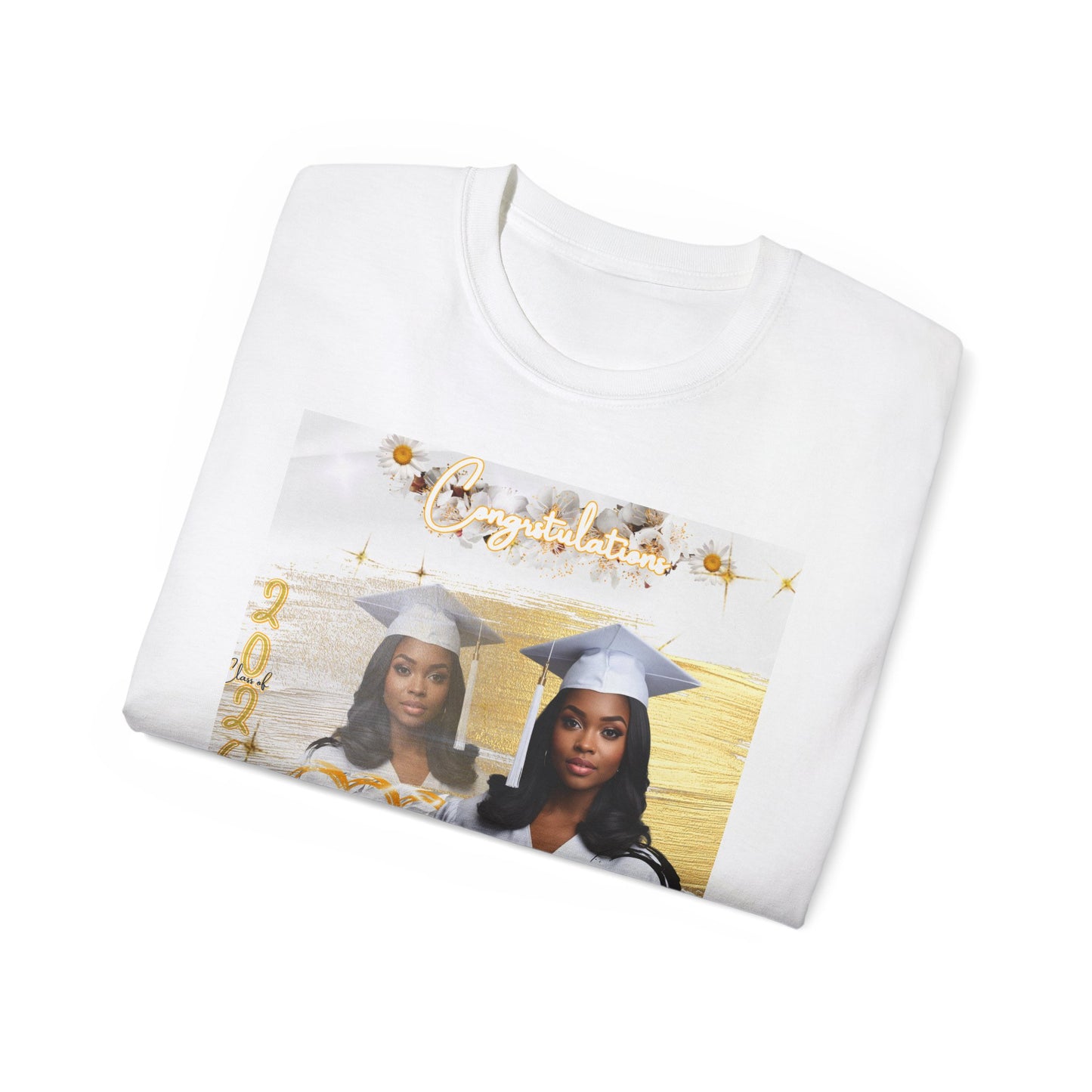 T-Shirt: Unisex Ultra Cotton Tee. Graduation keepsake T shirt, personalized. White