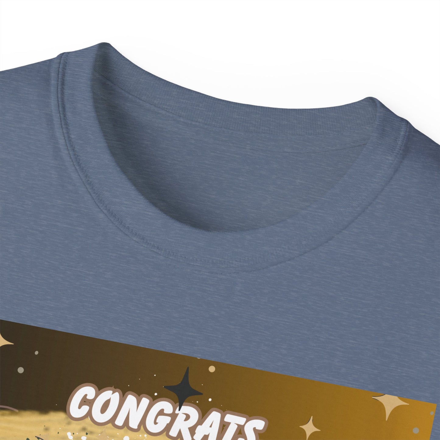 T-Shirts: Graduate Photo Tee Congrats 2026 Personalized Graduation T-Shirt. Gold/Yellow Personalize, upload your photo and write the name.