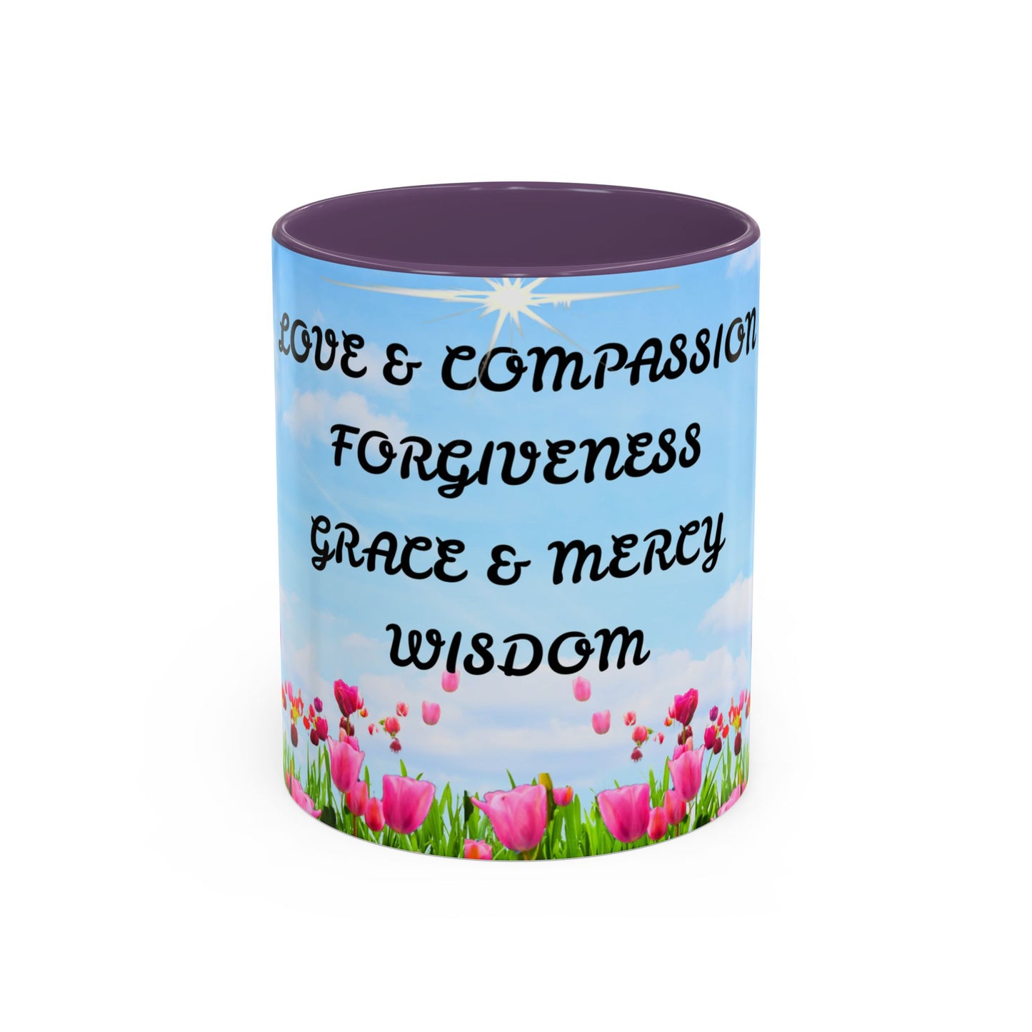 Inspirational Love & Compassion Coffee Mug — 11/15oz Accent Floral Mug
