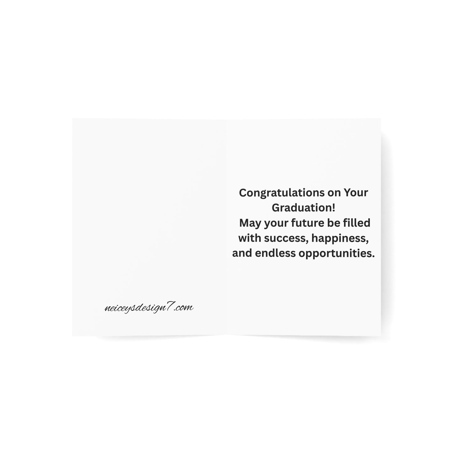 Greeting Card: Personalized Graduation Card. Congratulations Graduate Photo Greeting (Custom Name & Photo) Black