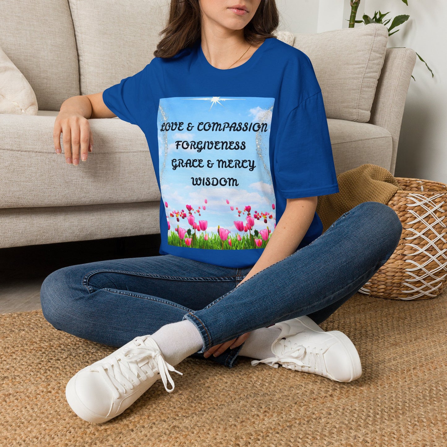 Inspirational Faith T Shirt Love & Compassion, Forgiveness, Grace & Mercy