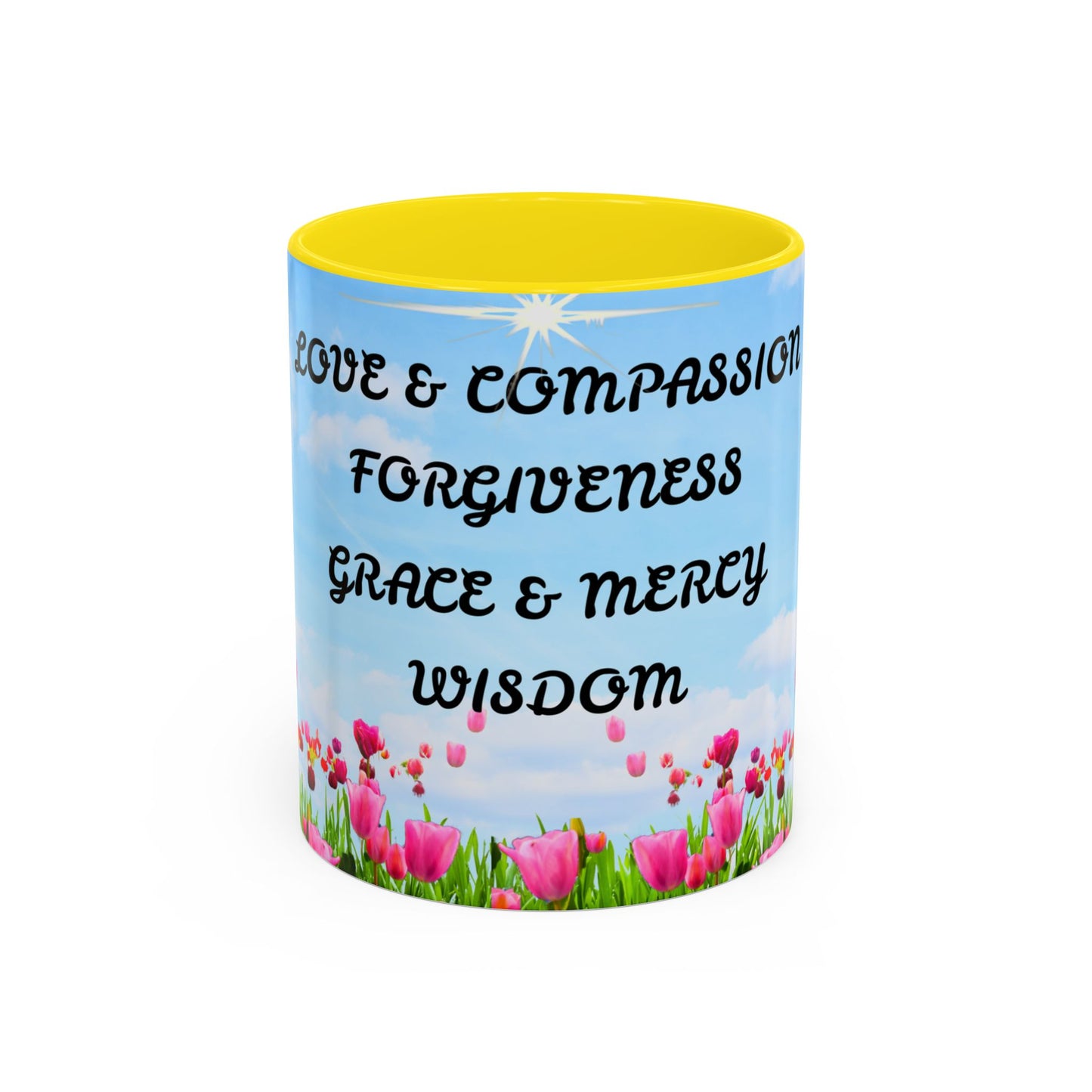 Inspirational Love & Compassion Coffee Mug — 11/15oz Accent Floral Mug