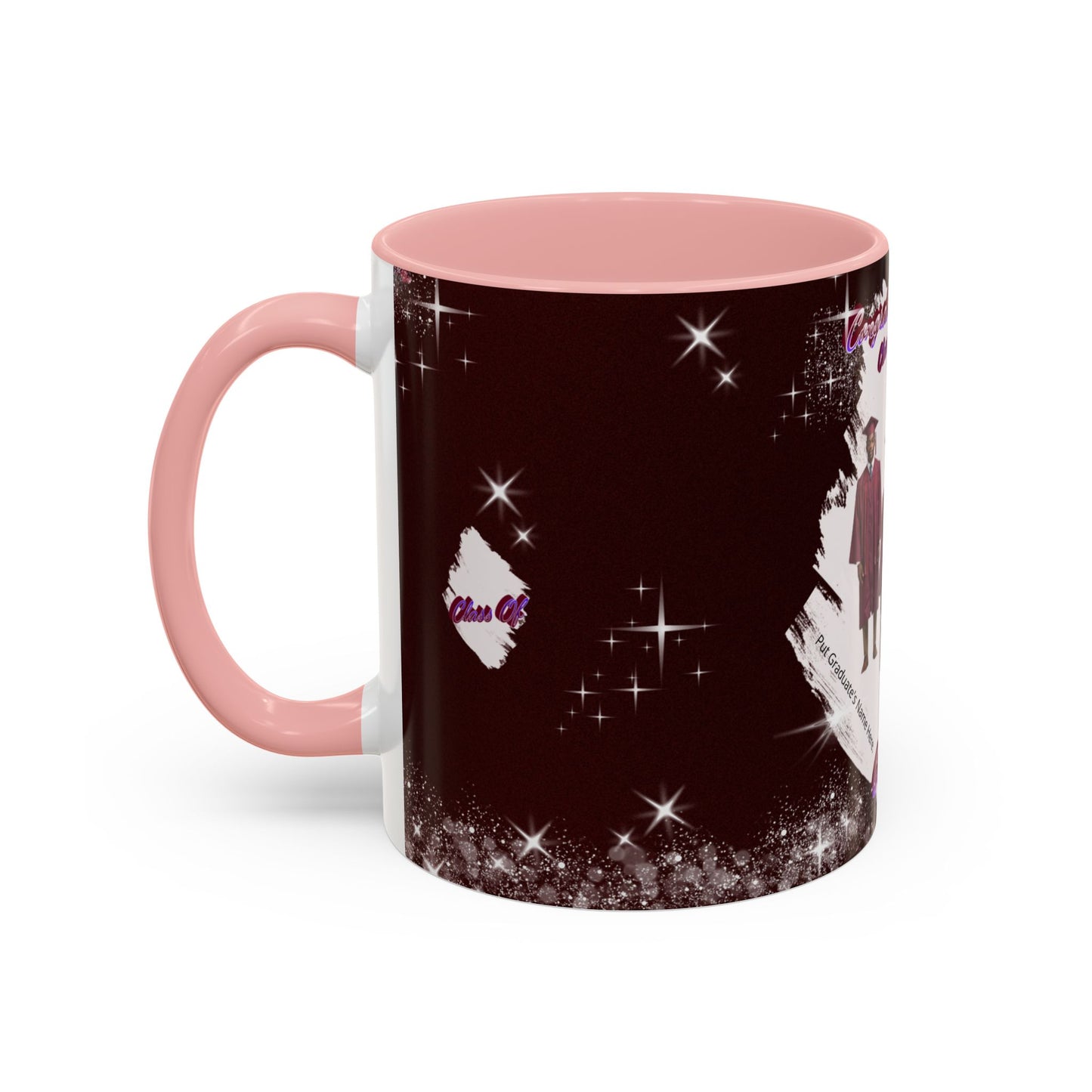 Graduation 2026 Accent Coffee Mug – Personalized Grad Cap Class of 2026 Keepsake