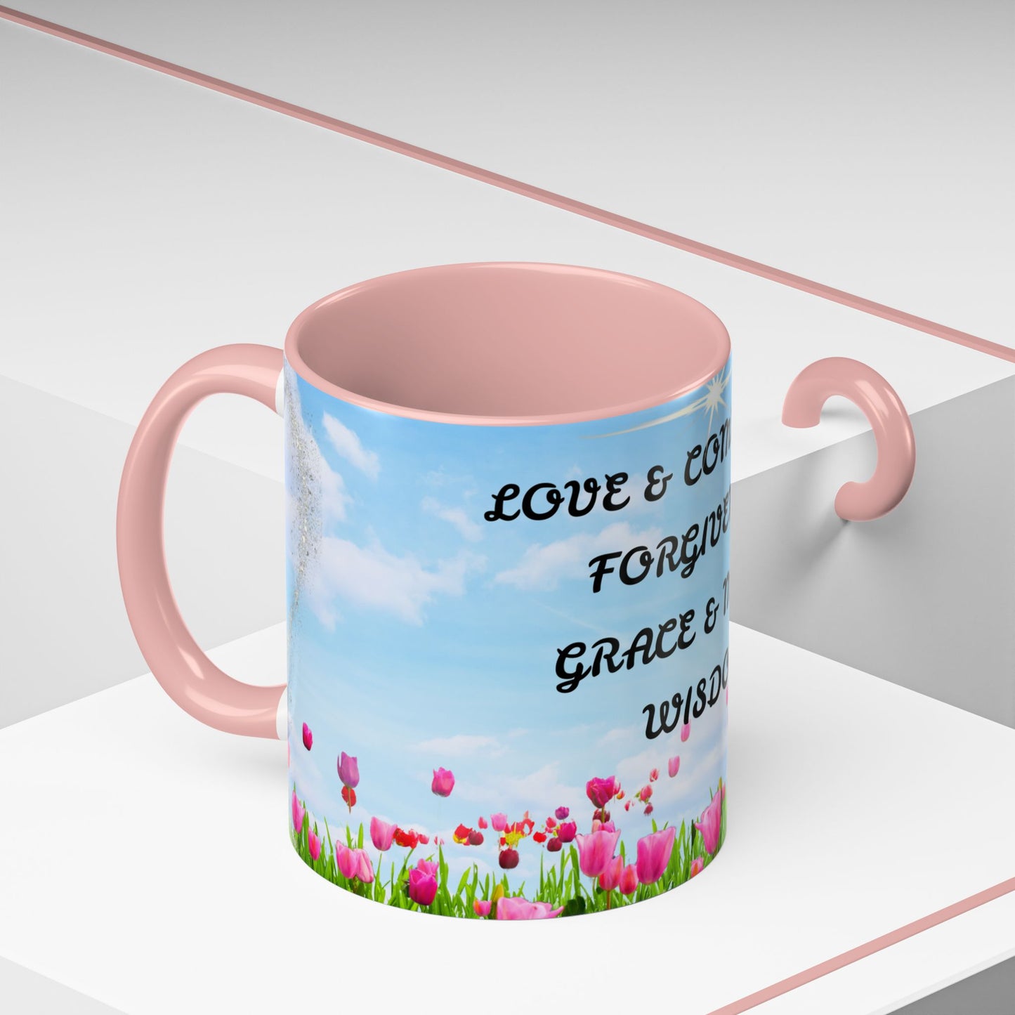 Inspirational Love & Compassion Coffee Mug — 11/15oz Accent Floral Mug
