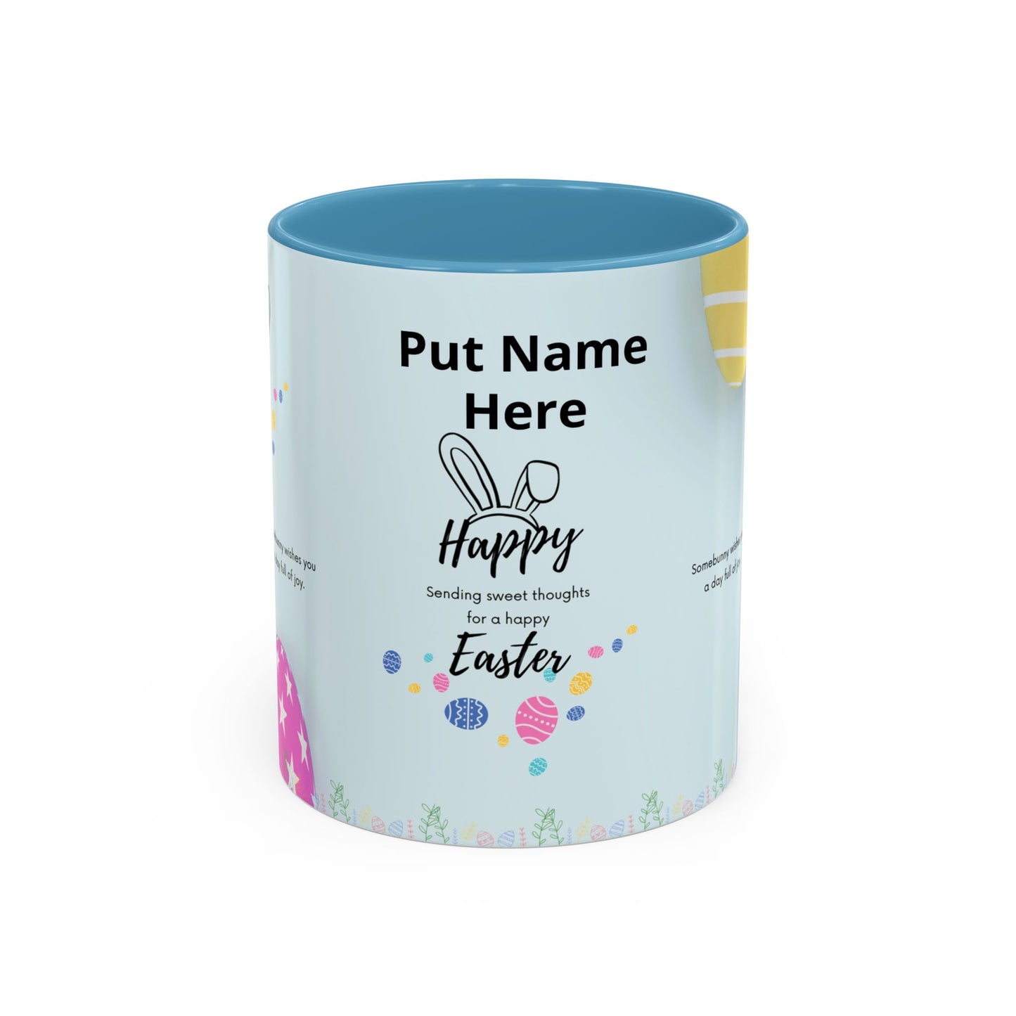 Personalized Easter Coffee Mug — Happy Easter Accent Mug with Name