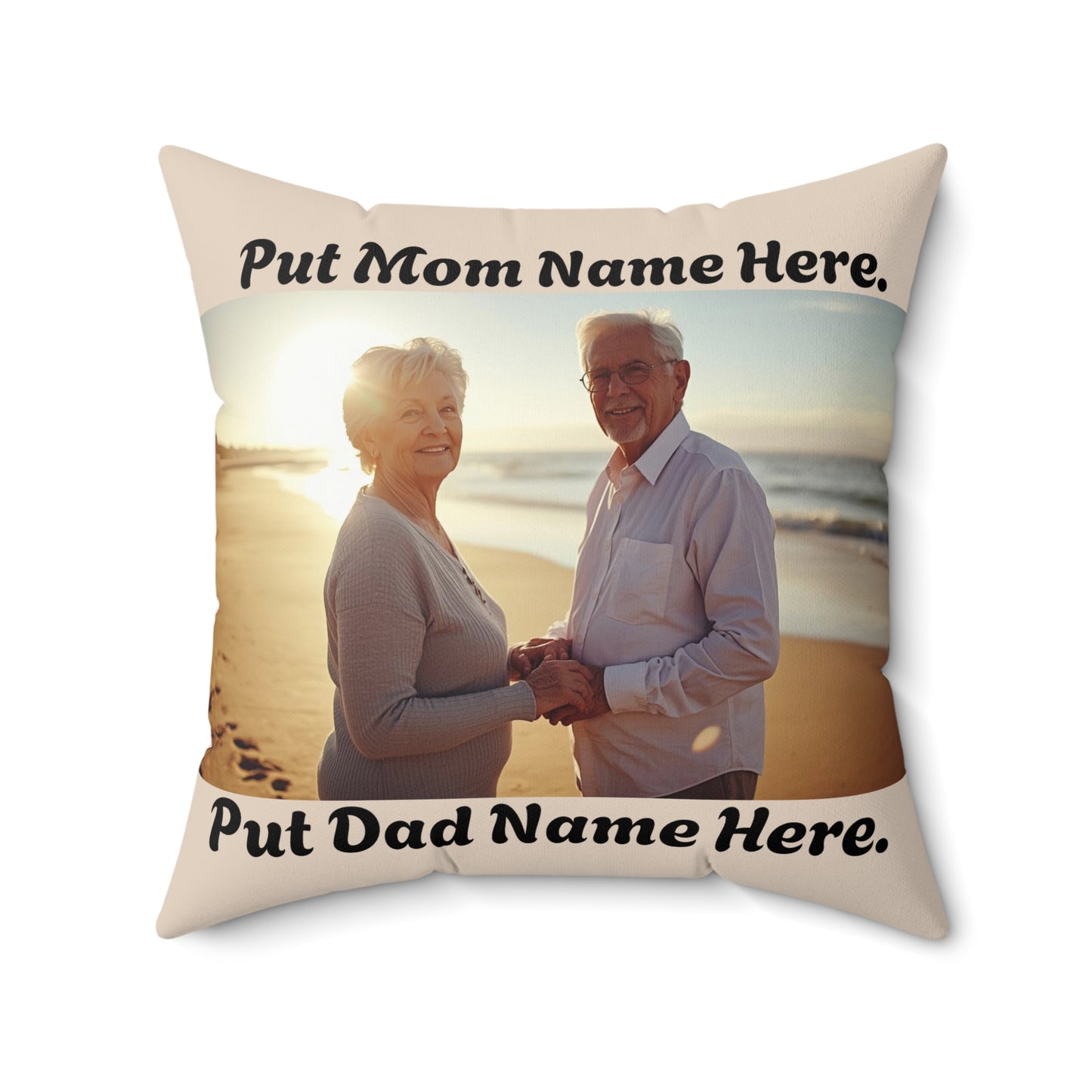 Personalized Parent Photo Pillow Custom 'Put Mom Name Here Put Mom and Dad Name Here' Keepsake