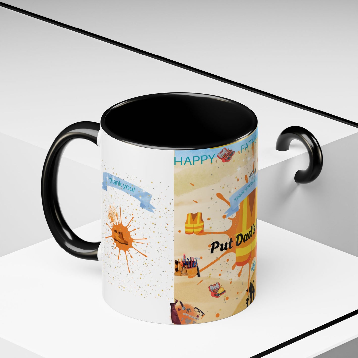 Personalized Fathers Day Coffee Mug Put Dad's Name Accent 11oz