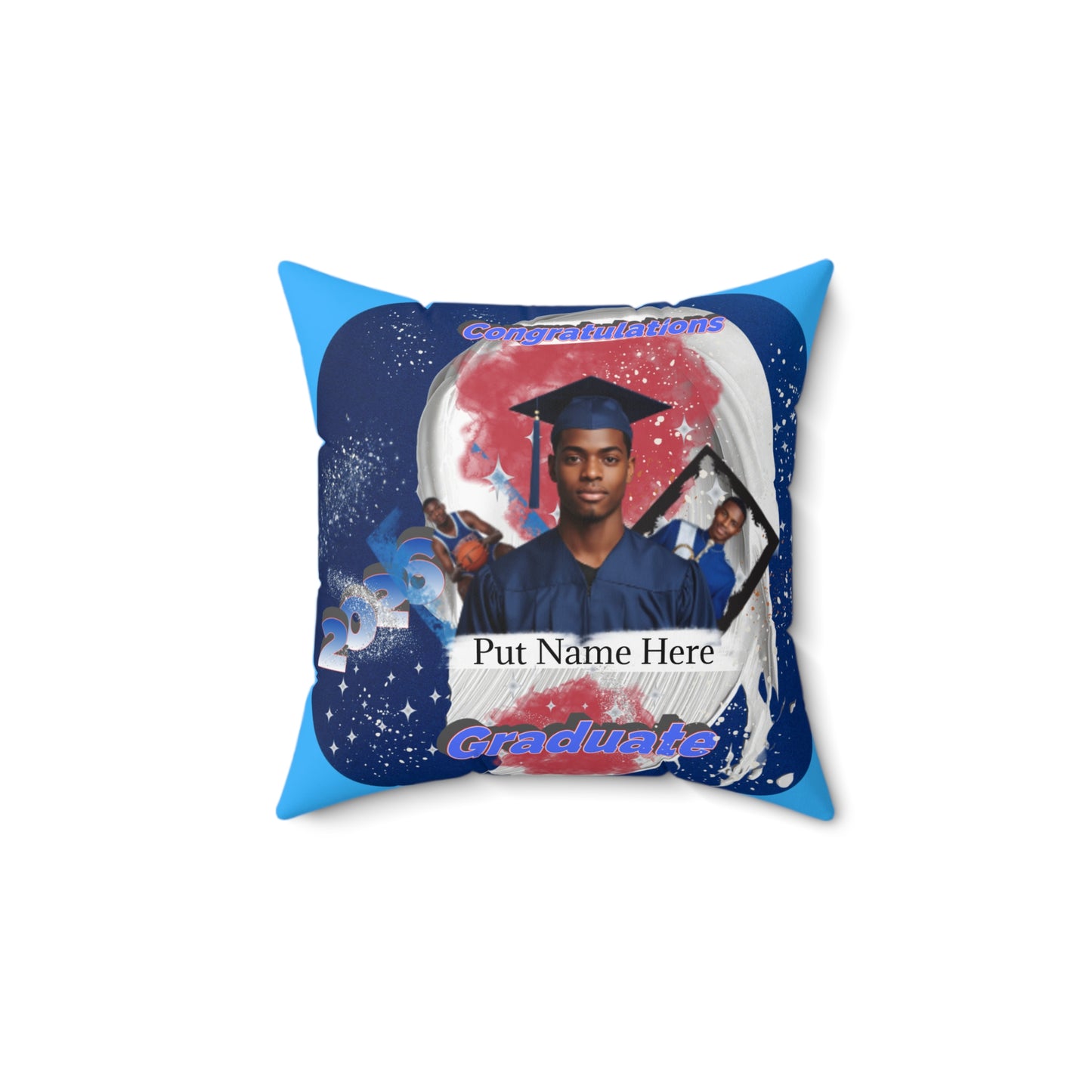 Custom Graduation Photo Pillow Personalized Class of 2026 Keepsake. Add name to front and back.