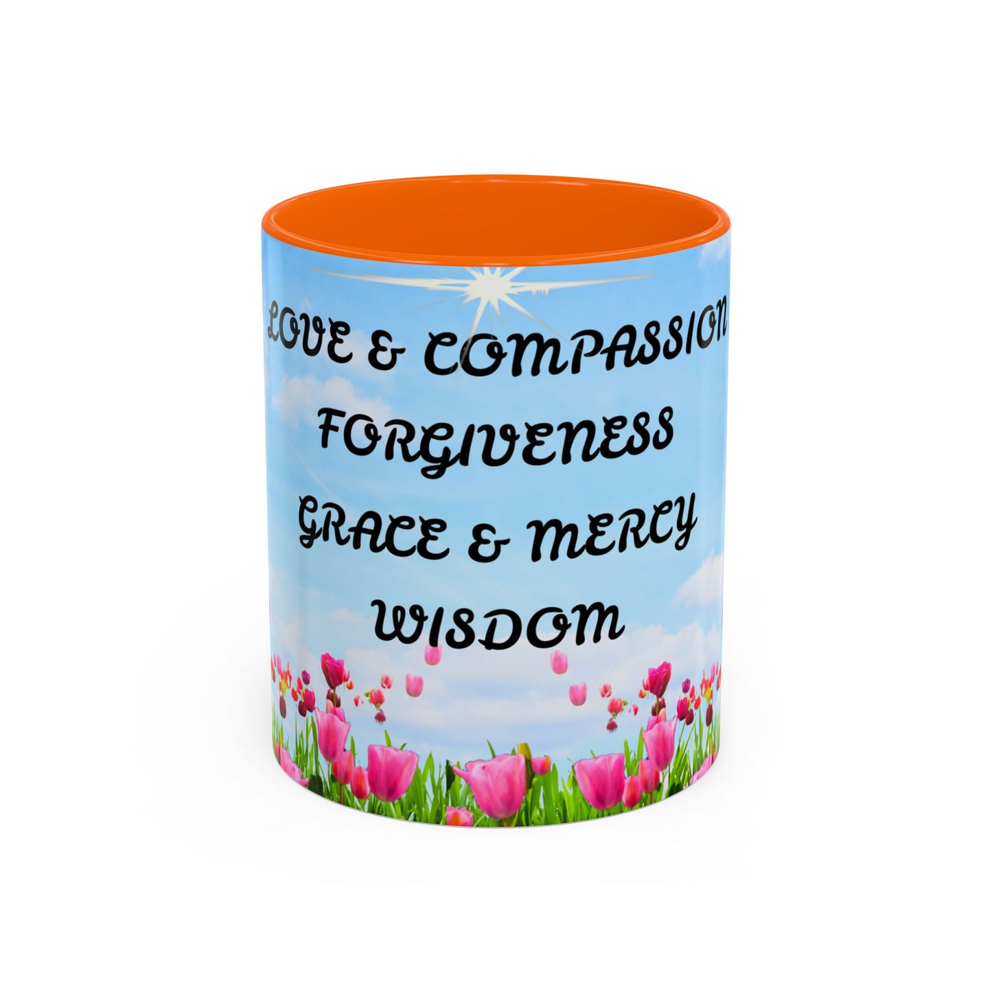 Inspirational Love & Compassion Coffee Mug — 11/15oz Accent Floral Mug