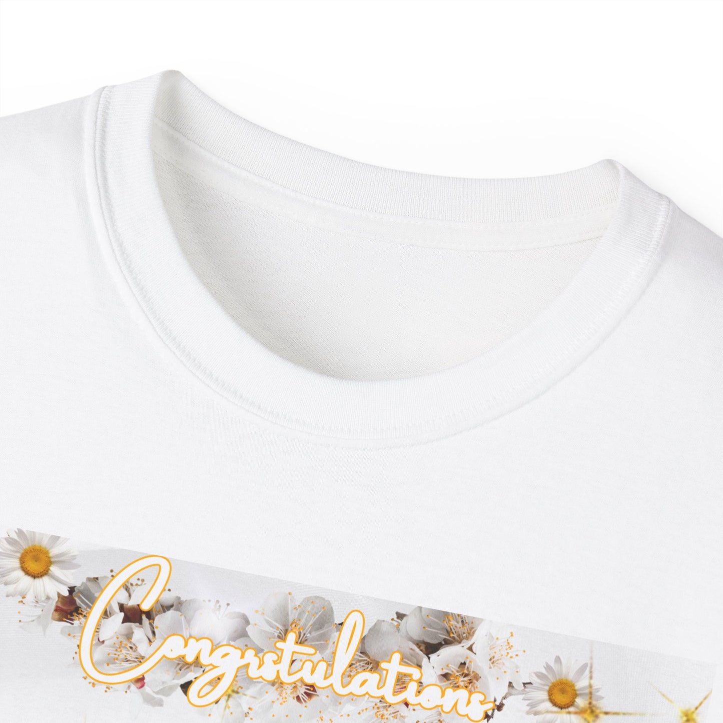 T-Shirt: Unisex Ultra Cotton Tee. Graduation keepsake T shirt, personalized. White