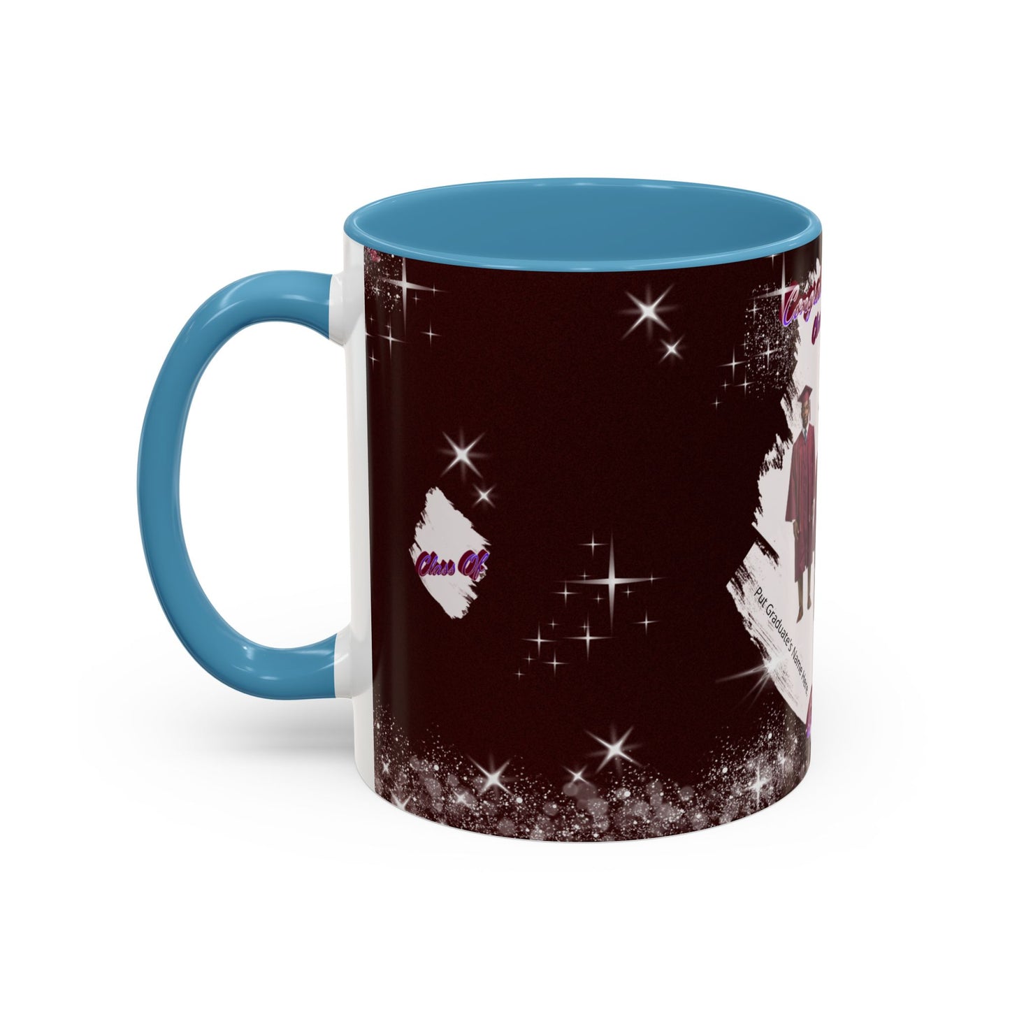 Graduation 2026 Accent Coffee Mug – Personalized Grad Cap Class of 2026 Keepsake