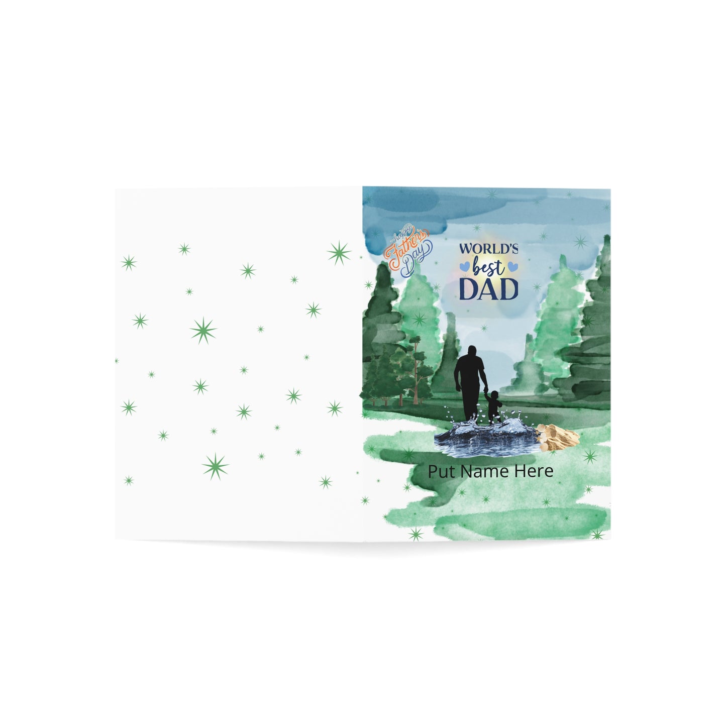 World's Best Dad Personalized Greeting Card Father’s Day Card with Name: Physical Product.