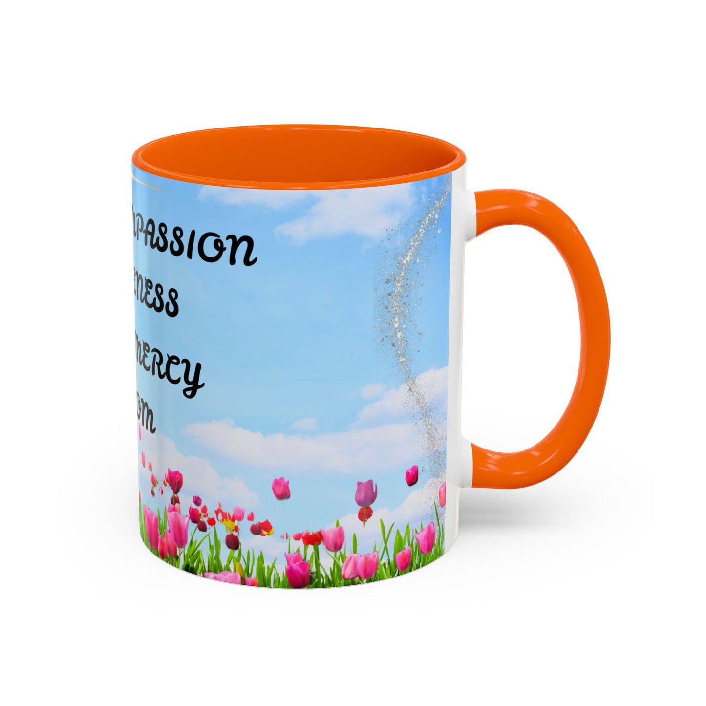Inspirational Love & Compassion Coffee Mug — 11/15oz Accent Floral Mug